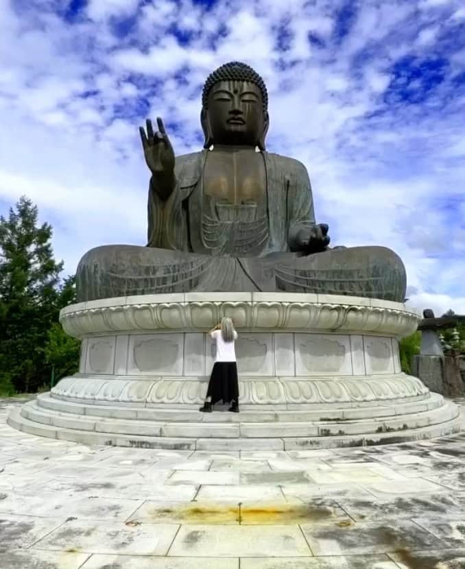 イマイアキノブのインスタグラム：「࿓ さよなら 盛岡  #盛岡大仏 #松園寺 #thegreatbuddha」
