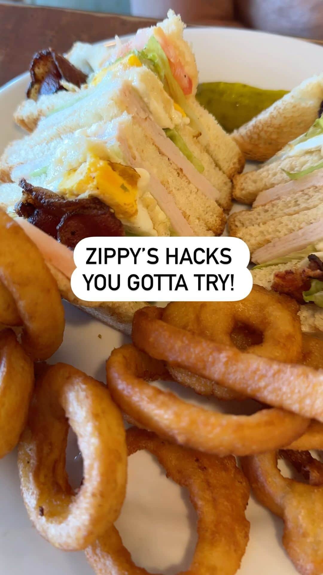 Zippy's Restaurantsのインスタグラム：「Try these ZIPPY’S menu hacks! Order the clubhouse sandwich add a fried egg, fries to accompany the sandwich but chili cheese style and a side of Korean sauce! 💣  Would you try these?」
