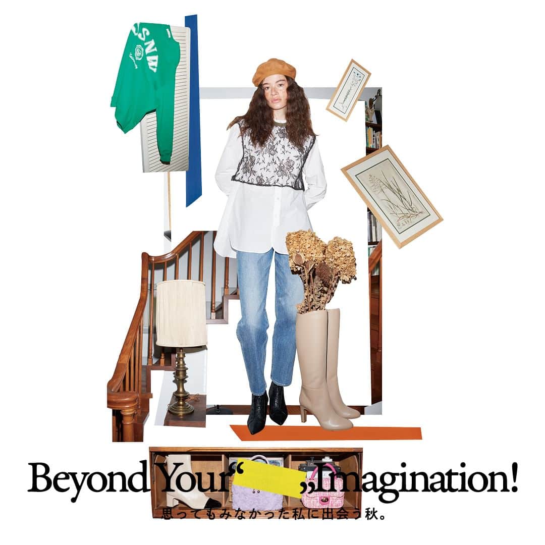 ルミネ池袋のインスタグラム：「LUMINE IKEBUKURO 2023 AUTUMN/WINTER  Beyond Your“　”Imagination! -思ってもみなかった私に出会う秋。-  自分の想像を超えて、あたらしい季節とあたらしい出会いを。 想像力を刺激して見たこともない感じたこともない、あたらしい発想の出会いをルミネ池袋で体感してみませんか。そんなあたらしい出会いは、あなたの毎日をさらにワクワクさせます。 8月1日（火）〜8月31日（木）まで、ルミネ池袋館内ではAWシーズンビジュアルの世界観を表現したマネキンを展示いたします。  MODEL 〈MARGE〉gilet ¥39,600 IENA【B1F】  〈MARGE〉bag ¥39,600 IENA【B1F】  shirt ¥11,000 MACKINTOSH PHILOSOPHY GREY LABEL【6F】  pants ¥17,380 MOUSSY【4F】  〈La Maison de Lyllis〉beret ¥25,300 ATELIER Spick & Span【B1F】(Spick & Span)  shoes ¥31,900 DIANA【3F】  OTHER sweat ¥12,100 ATELIER Spick & Span【B1F】(Spick & Span)  shoes ¥47,300 DIANA【3F】  bag ¥14,300 DIANA【3F】  bag ¥15,400 DIANA【3F】  〈FABIO RUSCONI〉shoes ¥46,200  ATELIER Spick & Span【B1F】(Spick & Span)  bag ¥39,600 IENA【B1F】  ※価格は全て税込です。  #ルミネ池袋 #LUMINEIKEBUKURO #IENA #MACKINTOSHPHILOSOPHYGREYLABEL #MOUSSY #ATELIERSpickandSpan #DIANA」