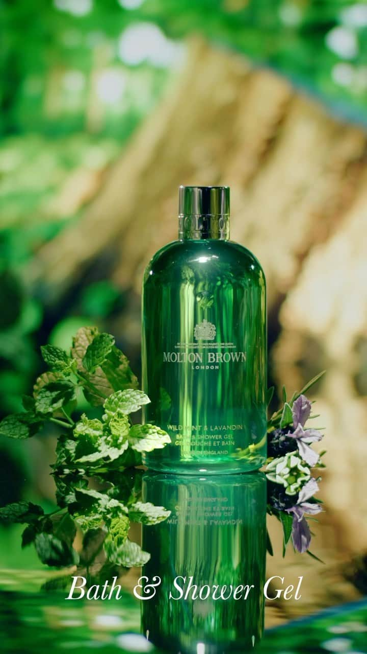 モルトンブラウンのインスタグラム：「All set for your first autumn adventure? Feel exhilarated with the Wild Mint & Lavandin fragrance ritual in an Eau de Parfum, Eau de Toilette and Bath & Shower Gel.」