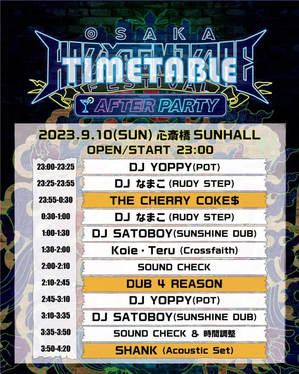 HEY-SMITHさんのインスタグラム写真 - (HEY-SMITHInstagram)「【チケット情報】  “HAZIKETEMAZARE FESTIVAL AFTER PARTY” 9月10日(日) 心斎橋SUNHALL OPEN/START 23:00   チケットSOLD OUTしました！！ 朝までハジマザ！！  特設サイト http://haziketemazare.com/2023/」9月5日 19時02分 - hey_smith_japan