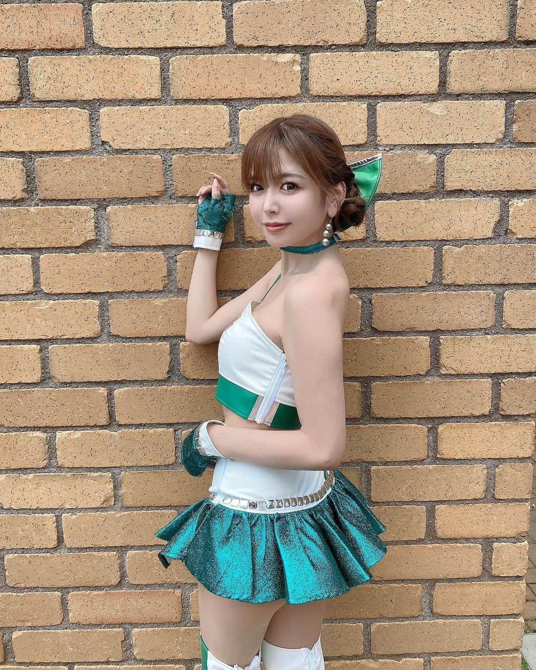 水瀬琴音さんのインスタグラム写真 - (水瀬琴音Instagram)「💚🤍💚 ・ この夏コスは見納めかな？(ᐡ ᵒ̴̶̷̥́ ﻌ ᵒ̴̶̷̣̥̀ ᐡ )  寂しいからここに残しておくぞ🥺 ・ ・ ・ #レースクイーン  #コスチューム #夏  #フレッシュエンジェルズ」9月5日 20時37分 - kotone_dayo___