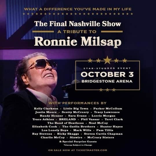 ケリー・クラークソンのインスタグラム：「Ronnie Milsap, you are such a musical hero of mine! Thank you so much for allowing me to honor you last night, but even more so, thank you for being such a great hang and a cool dude! @ronniemilsap1943」