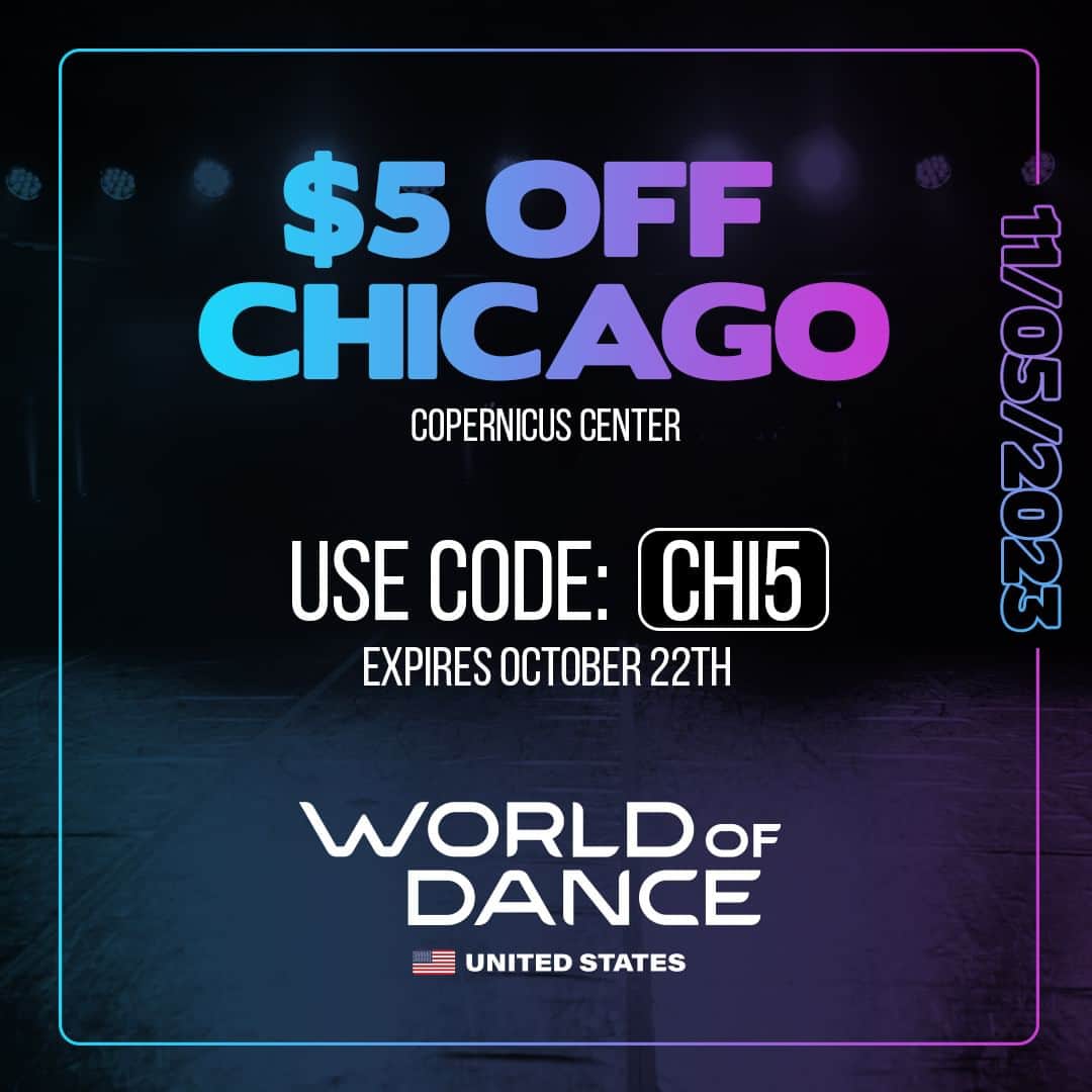 World of Danceさんのインスタグラム写真 - (World of DanceInstagram)「Hello, Windy City🌬️🏙️ Get $5 off our Chicago event with the code: CHI5 at worldofdance.com   Don't let this deal blow away!🍃  #worldofdance #wodChicago」10月5日 1時00分 - worldofdance