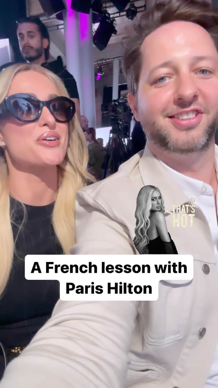 デレク・ブラスバーグのインスタグラム：「When traveling it’s important to know the local language. That’s why I asked linguistics expert @parishilton to teach me how to say “that’s hot” in French 🔥🇫🇷」