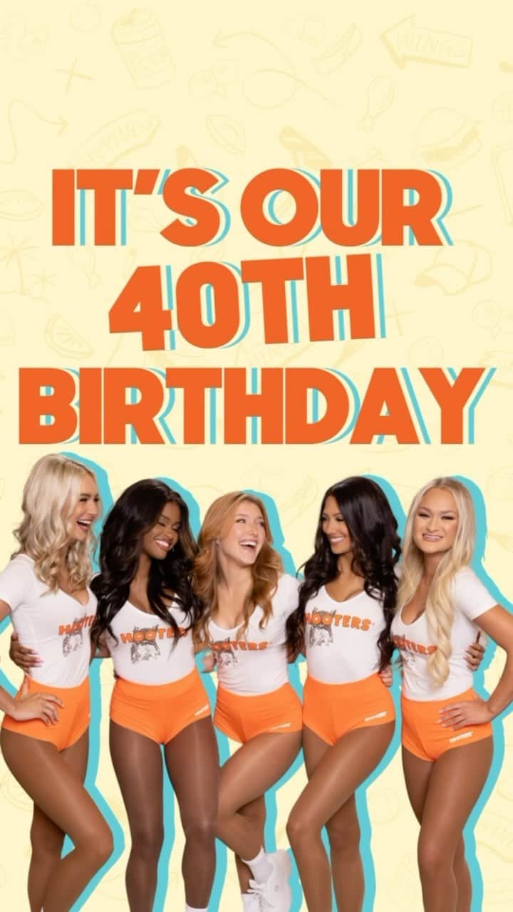 Hootersのインスタグラム：「It’s our 40th birthday and we have so much to celebrate! Cheers to 40 years of making you happy🎉🍻」