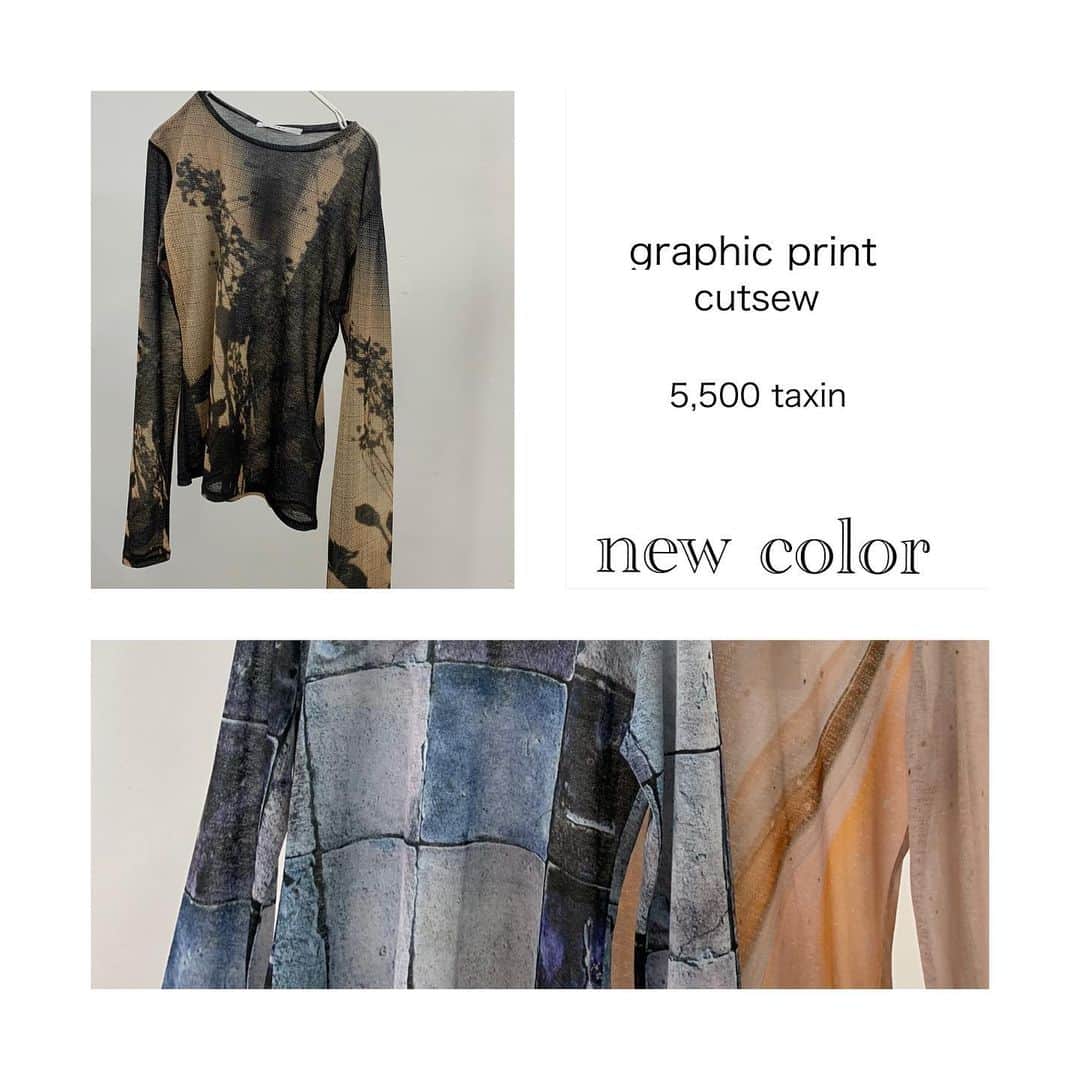 のインスタグラム：「_ newin🛍️ new color登場‼︎  KB36-21V010 グラフィックプリントカットソー  SHADOW/MARBLE/TILE」