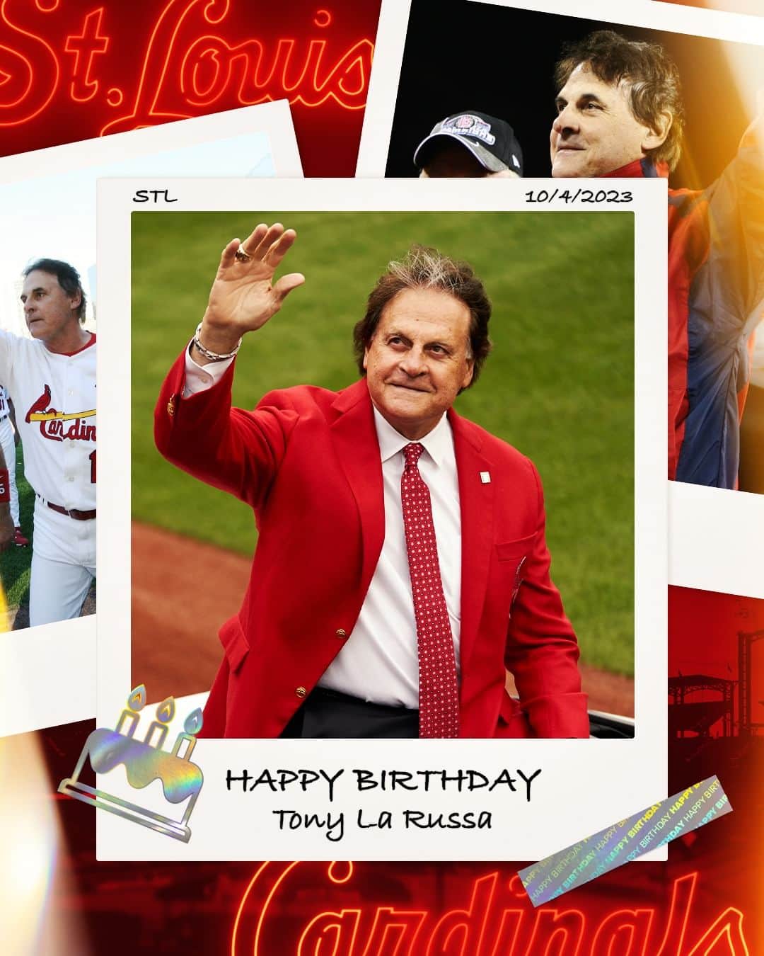 のインスタグラム：「Happy 79th Birthday to #CardsHOF manager Tony La Russa!」