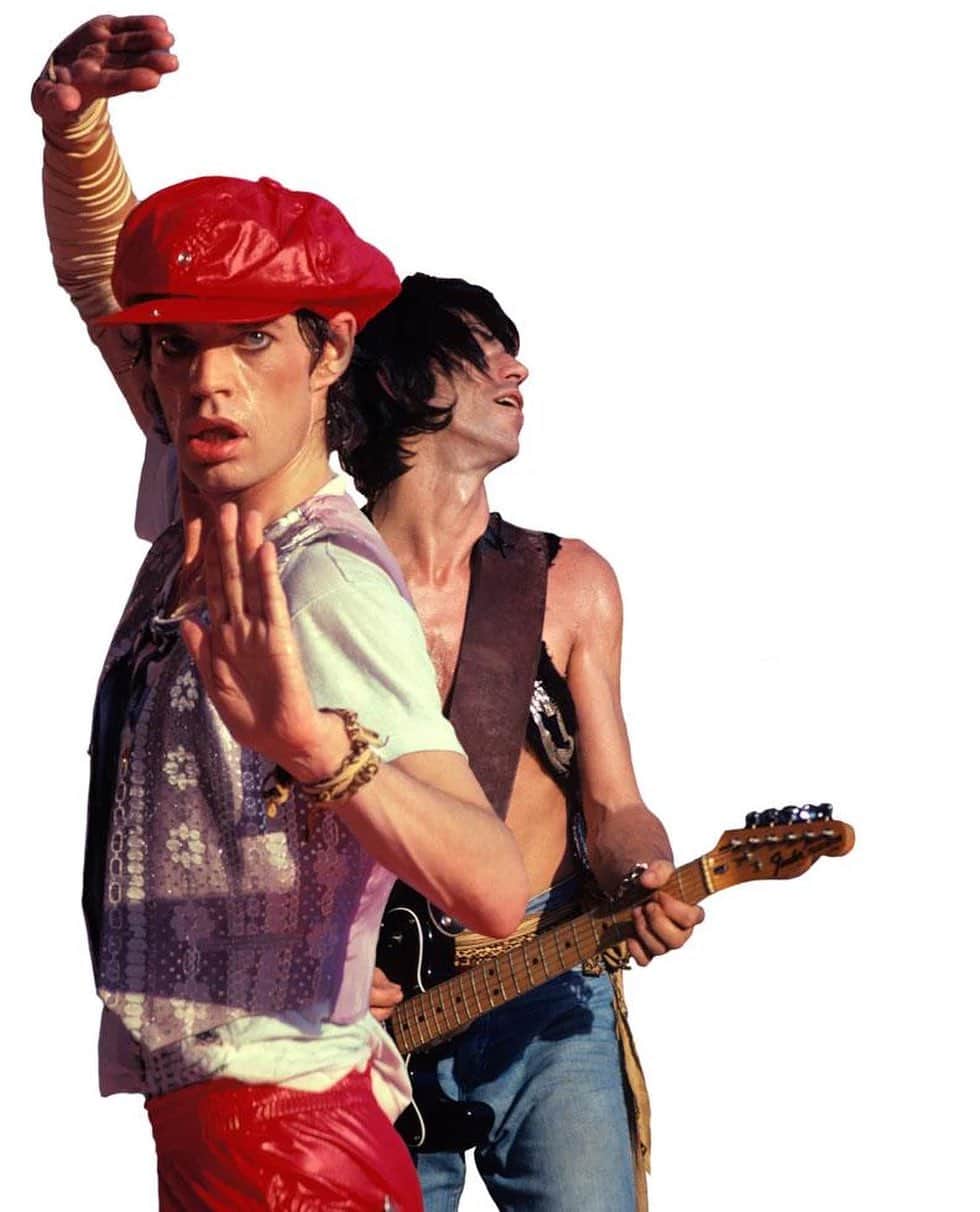 The Rolling Stonesのインスタグラム：「Iconic! 💥 Mick and Keith, 1978, by Lynn Goldsmith  @mickjagger @officialkeef  #therollingstones #rollingstones #70s」