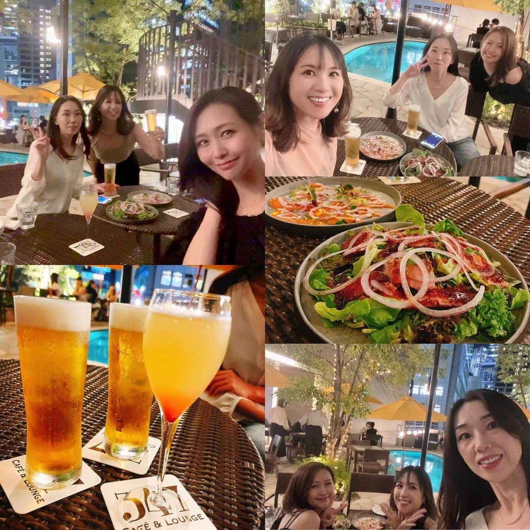 水上真理のインスタグラム：「先日の女子会♡ . テラスで風を感じながら乾杯🥂✨ . なおちゃん かぁこちゃん 幸せな時間をありがとぉ♡ . #smile  #happy  #love  #女子会  #テラス席」