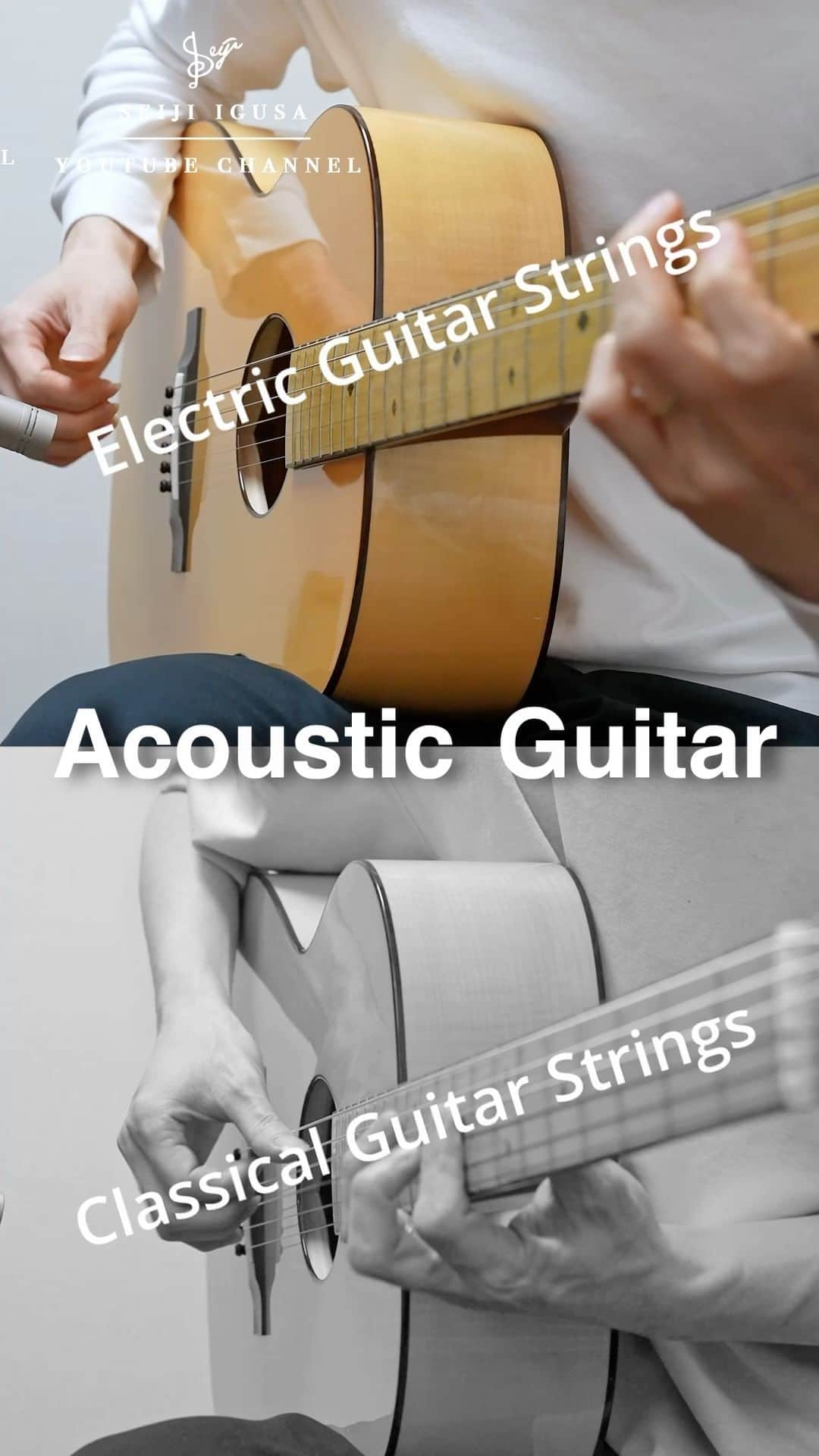 のインスタグラム：「Which sound do you like better?  #electricguitar #classicalguitar #acousticguitar」