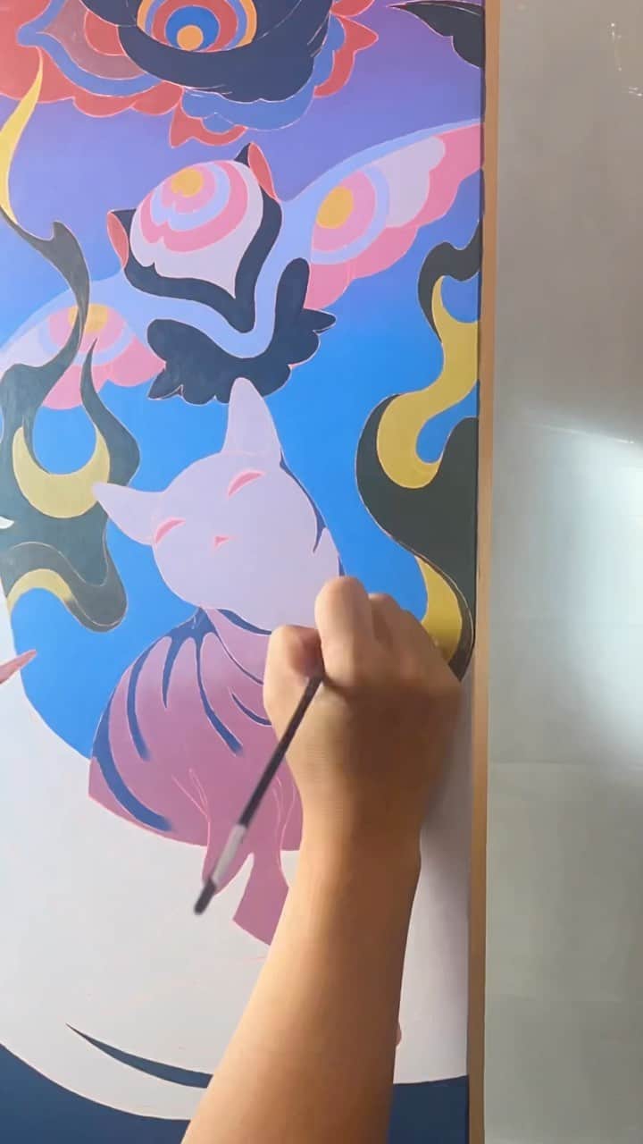 ジェームス・ジーンのインスタグラム：「🐱 Sleep of Reason WIP」