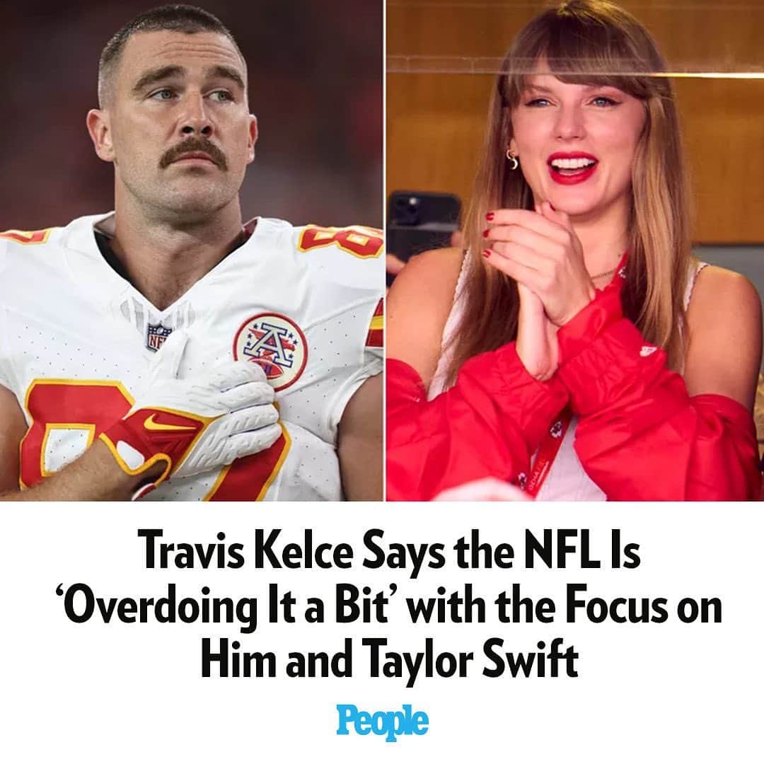 People Magazineさんのインスタグラム写真 - (People MagazineInstagram)「On the latest episode of New Heights with Jason and Travis Kelce, the Kansas City Chiefs star, opened up about his thoughts on the extensive coverage the NFL broadcast has been putting on celebrities amid his rumored romance with Taylor Swift. "They’re overdoing it a little bit for sure, especially my situation," Travis said. "It can’t be overboard with it. People are there to watch the game right?" Tap the link in bio for everything else the Kelce brothers had to say. | 📷: MICHAEL OWENS/GETTY; COOPER NEILL/GETTY」10月4日 23時52分 - people