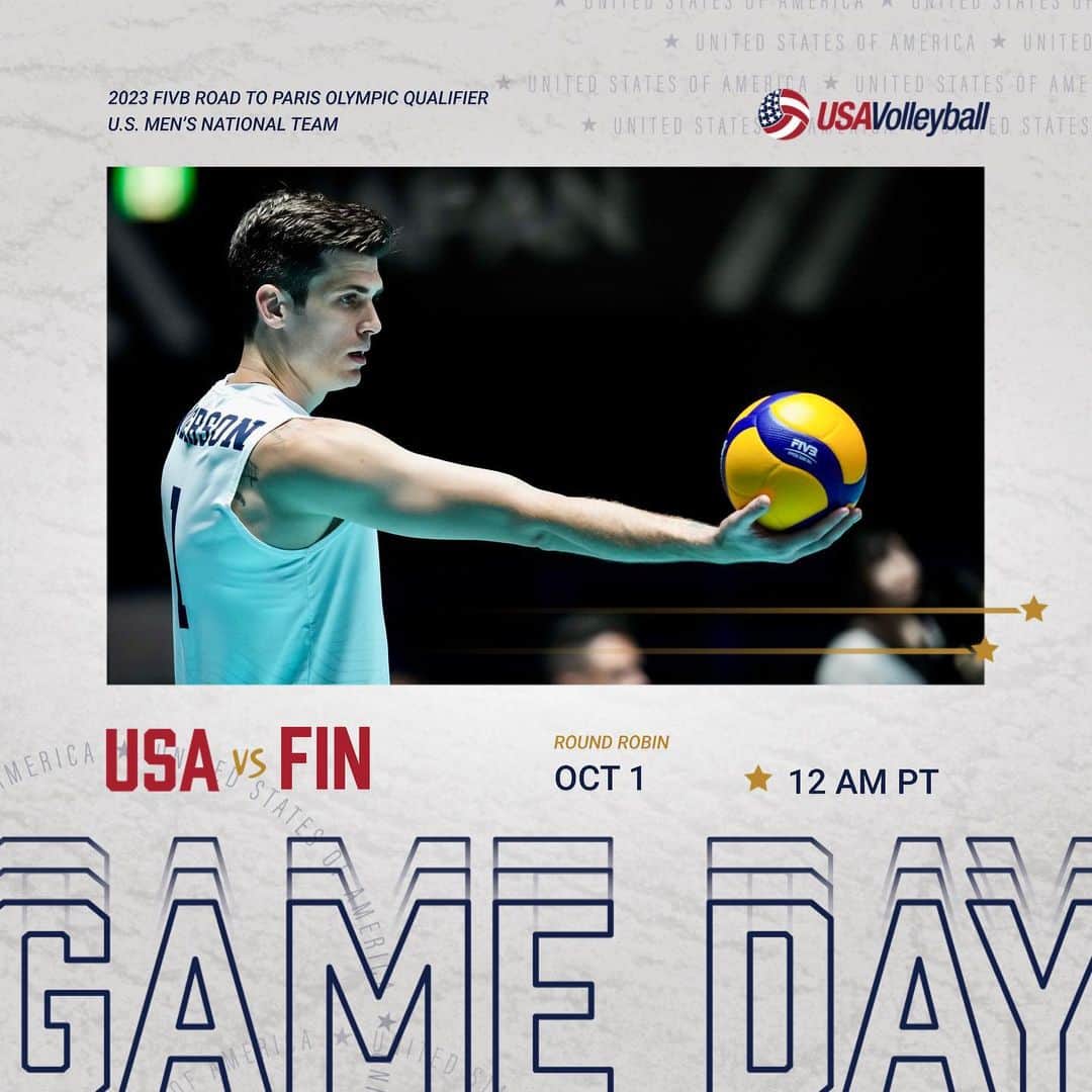 USA Volleyballさんのインスタグラム写真 - (USA VolleyballInstagram)「Whether you’re waking up early or staying up late, catch the U.S. Men vs Finland on Sunday at 12 a.m. PT as the Road to Paris continues!  Watch the match live (or on demand a little later) on VolleyballWorld.tv  📷 @volleyballworld」10月1日 3時16分 - usavolleyball