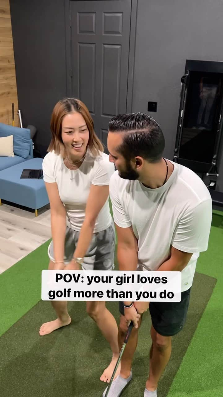 ミシェル・ウィーのインスタグラム：「Are you in love with someone who identifies as a professional golfer?   Love your partner without measure. Measure your golf swing with Sportsbox.」