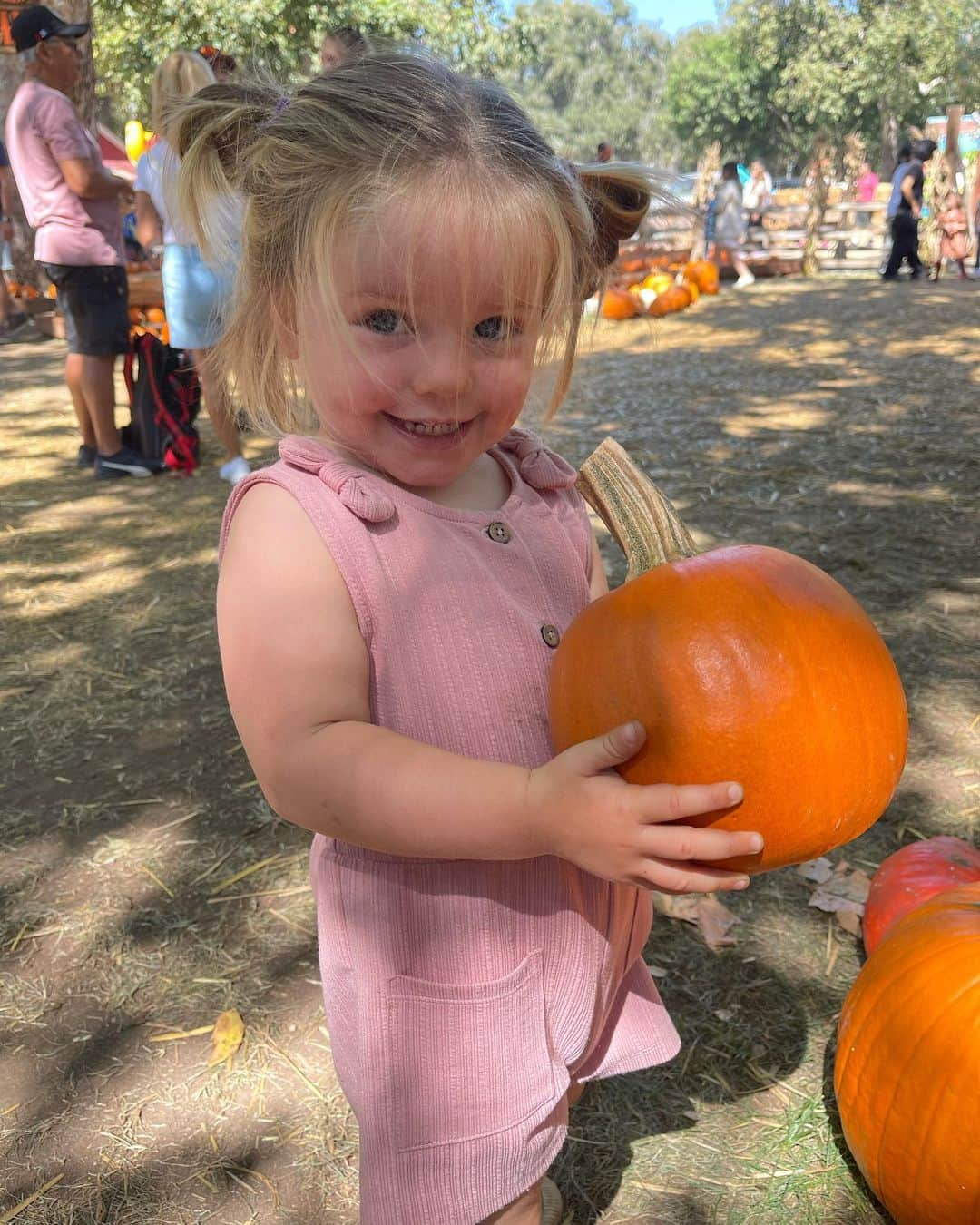 クリスティン・ヒルデブランドさんのインスタグラム写真 - (クリスティン・ヒルデブランドInstagram)「Pumpkin patch at Irvine Park Railroad & Lennons first pony ride 🥹. Lennons “sorsey” (horseys) name was Betsy and Rhett’s was Peanut 🥰」10月1日 4時18分 - _kristinhildebrand