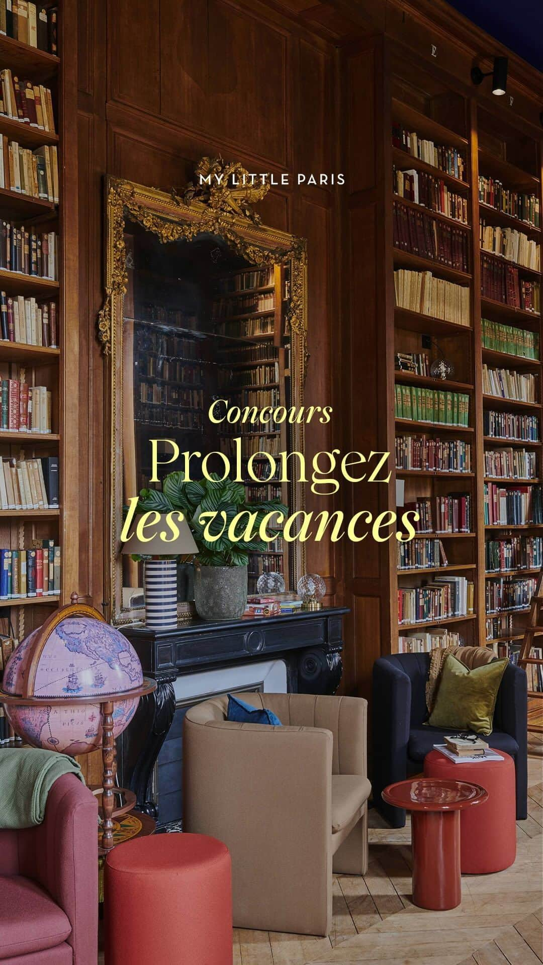 My Little Parisのインスタグラム：「Concours : votre nuit dans l’ancien pavillon de chasse de Louis XIV 👑   Nichée dans la forêt de Saint-Germain-en-Laye, plongez dans l’univers @lesmaisonsdecampagne à la Maison du Val. Échecs grandeur nature, bains nordiques, grands jardins, jeux de société, salle projection, terrain de pétanque : notre Groom de septembre vous emmène profiter de ce paradis rural, all inclusive et en libre service. Attention, la nuit à gagner sera le 14 octobre. Cliquez dans le lien en bio pour participer !」