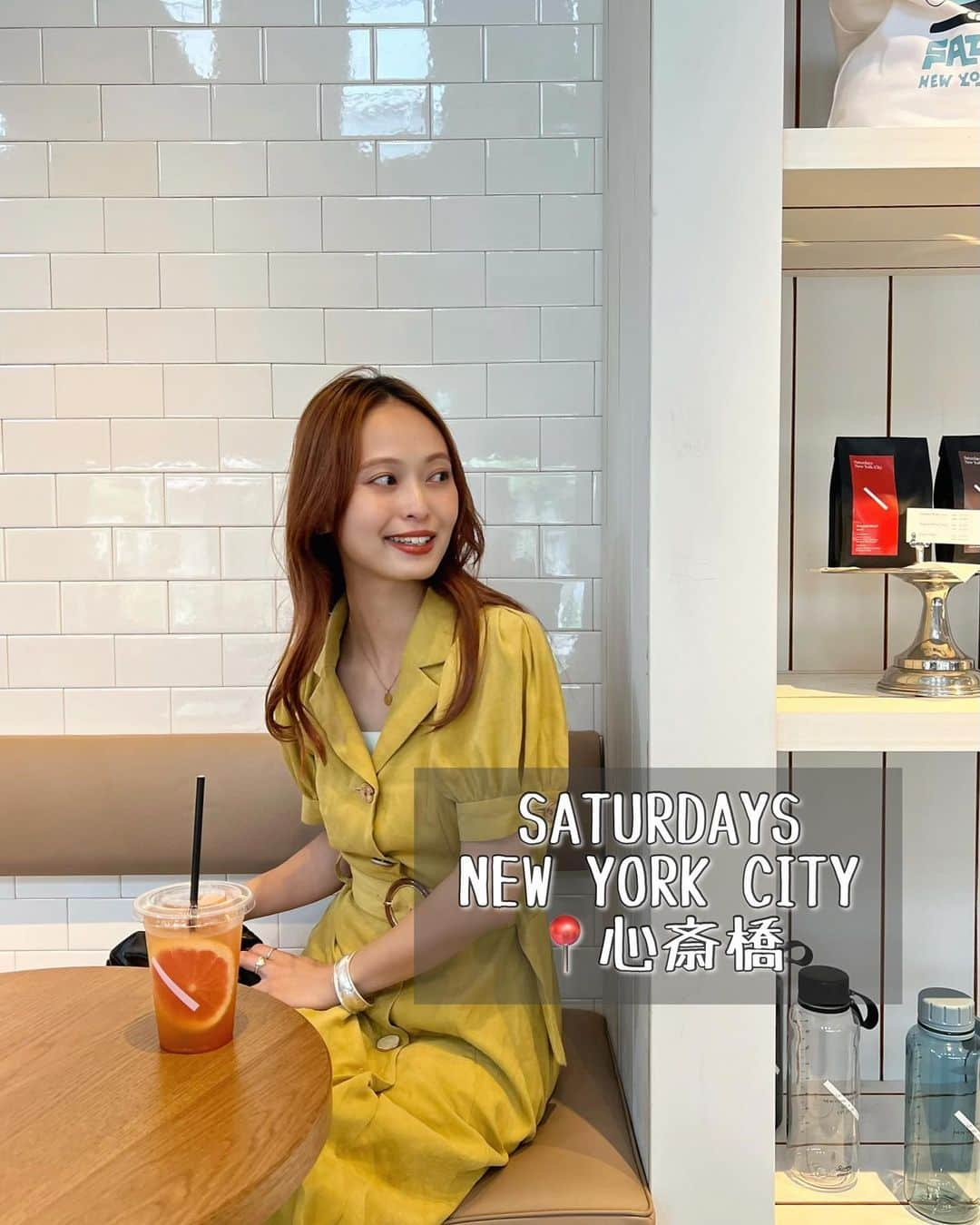 榊本麻衣のインスタグラム：「SATURDAYS NEW YORK CITY 📍大阪府大阪市北区中央区南船場4丁目13-22 𖤐 @saturdaysnyc  𖤐 ⁡ 大阪帰ってた時に行ったカフェ🫖 ⁡ 店内が広々してて のんびり過ごすことができた🥺 ⁡ 心斎橋付近で時間潰す時とか良さそう🌼 ⁡ 今回はドリンクだけにしたよ💛 次はフード食べたい😋🍰 ⁡ ⁡ #心斎橋 #心斎橋カフェ #カフェ #カフェ巡り #大阪カフェ #おしゃれカフェ #美味しい #笑顔  #ランチ #ランチタイム #朝活 #モーニング  #mai___food #ファッション #コーデ #サングラス #カジュアルコーデ #カジュアル #大人カジュアル #きれいめカジュアル #ワンピース #SATURDAYSNEWYORKCITY #カフェ女子 #カフェ好き #カフェコーデ」