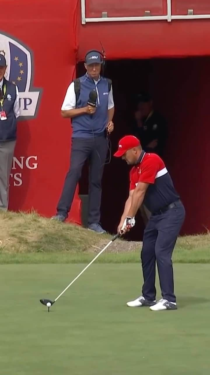 ブライソン・デチャムボーのインスタグラム：「In honor of the Ryder Cup, throwback to this moment from Whistling Straits. Rooting for a USA comeback in Rome!」