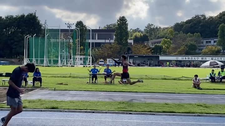 山本凌雅のインスタグラム：「日体競技会で国体前の最後の調整 15m58 2本目で踵痛めて終了😤 15m後半までは戻せそう」