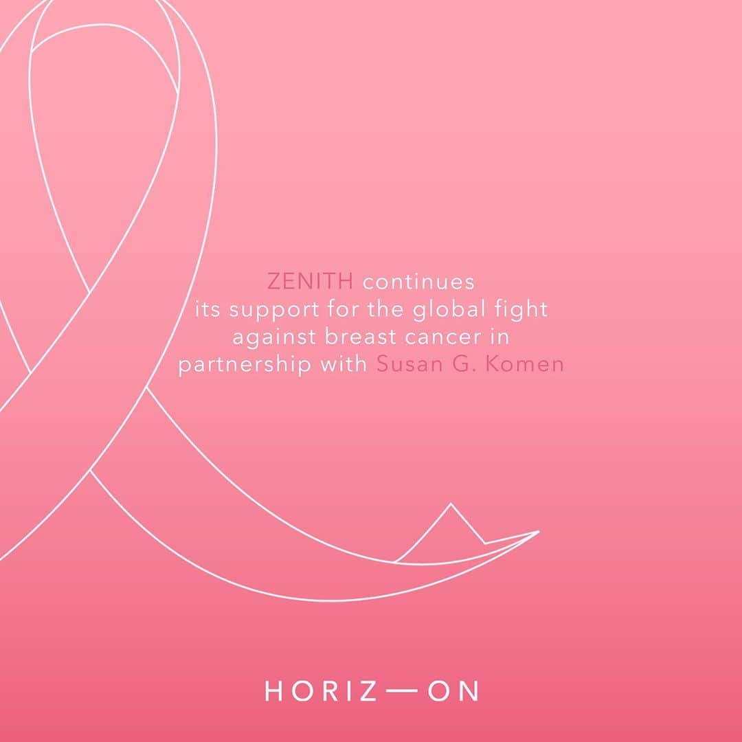 のインスタグラム：「October is #BreastCancerAwarenessMonth, and ZENITH is once again reaffirming its support for @susangkomen through its #ZenithHorizon program. Since 2022, ZENITH has supported the Foundation to reach milestones in research, patient care services, and education. This month, ZENITH will continue its fight against #BreastCancer with a new limited-edition timepiece, which will be released very soon.🩷」