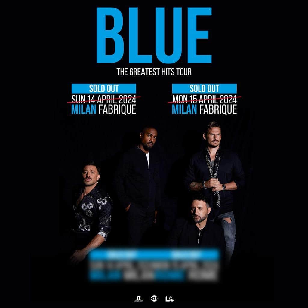 ダンカン・ジェイムスのインスタグラム：「Our second show at @fabrique_milano sold out in a matter of minutes 🤯 What’s next? 🤫 To be continued… 💙 • #officialblue #duncanjames #simonwebbe #leeryan #antonycosta #milano #fabriquemilano #greatesthitstour #italy #officialbluemusic #blueofficial @blueitalia」