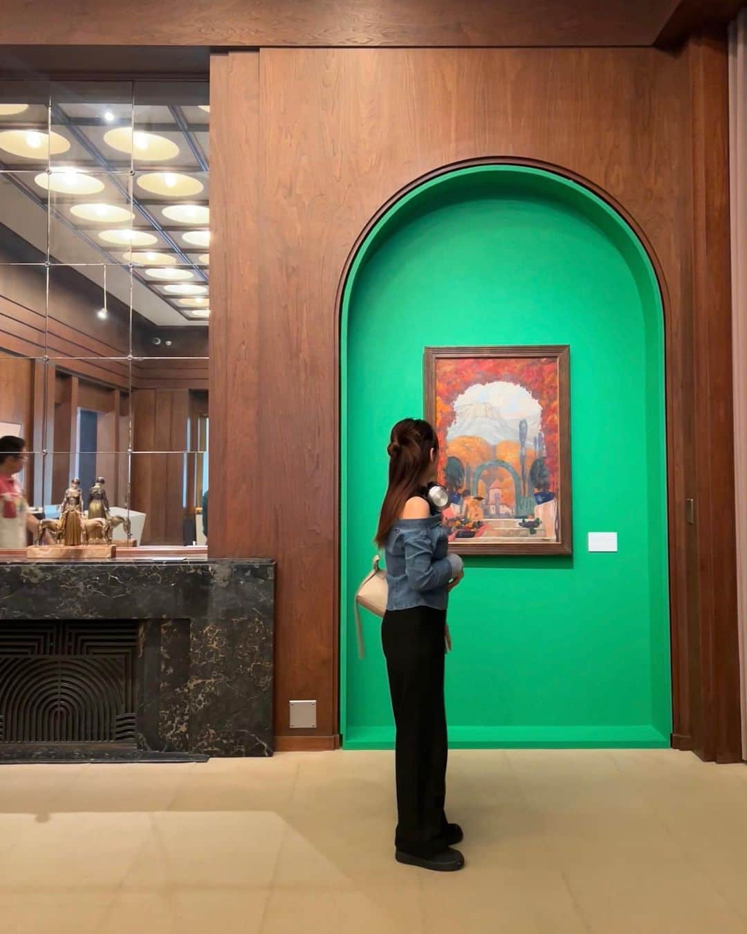 ほたるのインスタグラム：「・ ・ @teienartmuseum 🖼  チェックしてたやつ。 可愛かったな、行けてよかった🎨  #東京都庭園美術館 #モダンデコ」