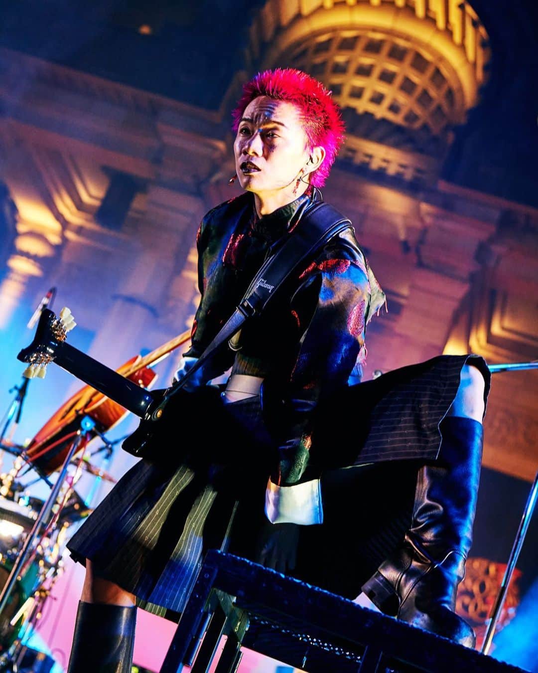 山田海斗のインスタグラム：「「TOKYO CHEMISTRY」@築地本願寺 ありがとうございました🥷🏿  服はなんとなく寺院イメージで🐺」