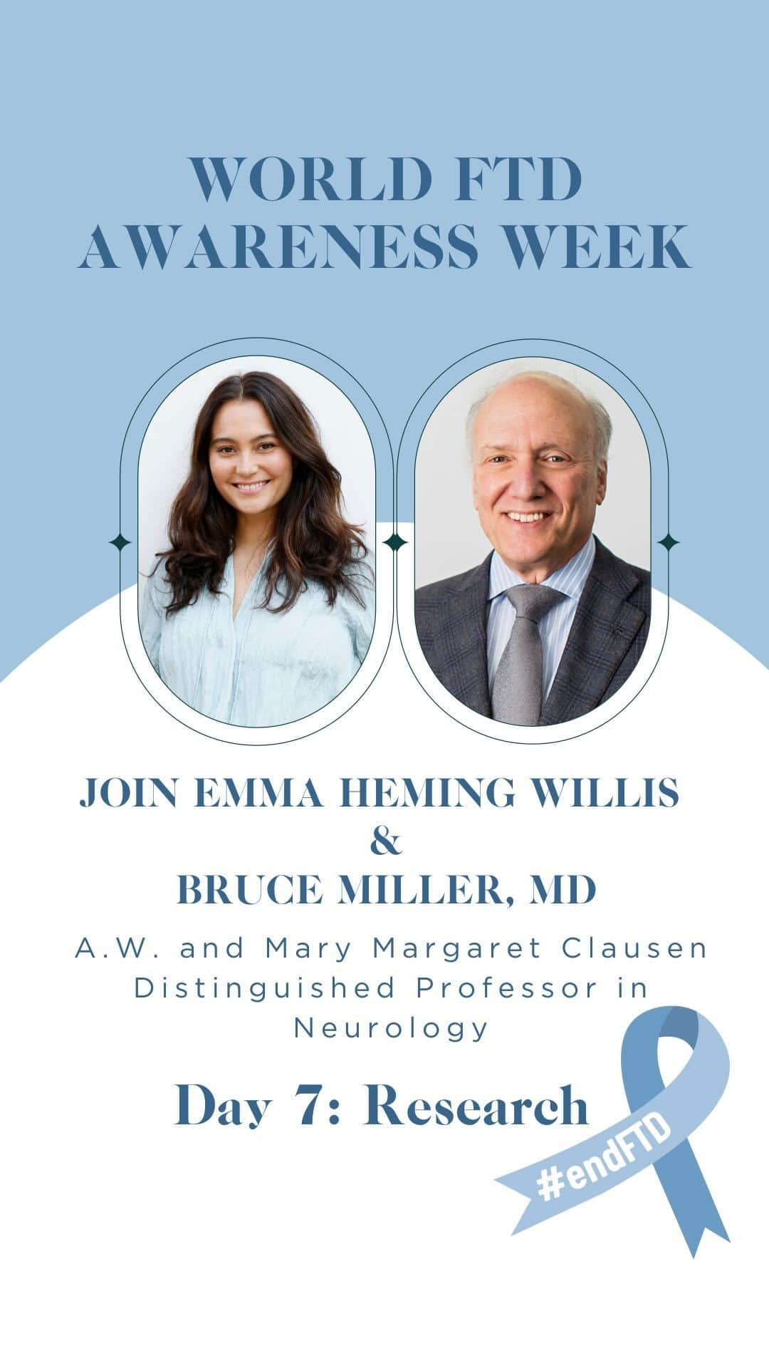 エマ・ヘミングのインスタグラム：「FTD whispers and it’s very confusing in the early stages which is why it gets overlooked and written off by some doctors time and time again. As family members or friends we feel something, we sense something is not right and you can not put your finger on it. This is when we need to step in and advocate strongly for our loved ones to our medical professionals. I’ve added @theaftd’s diagnostic checklist (link in bio) that you can take into your doctors office if you have concerns.  The theme for today, day 7 is research, focused on work to better understand, diagnose, treat, cure, and ultimately prevent every form of FTD. And for such a hopeful topic, I’m grateful to have spoken to Dr. Bruce Miller, who is known as a global pioneer in FTD research. His full interview is in the link in my bio.  #worldftdawarenessweek #frontotemporaldementia #icareaboutftd #wecareaboutftd #endftd」