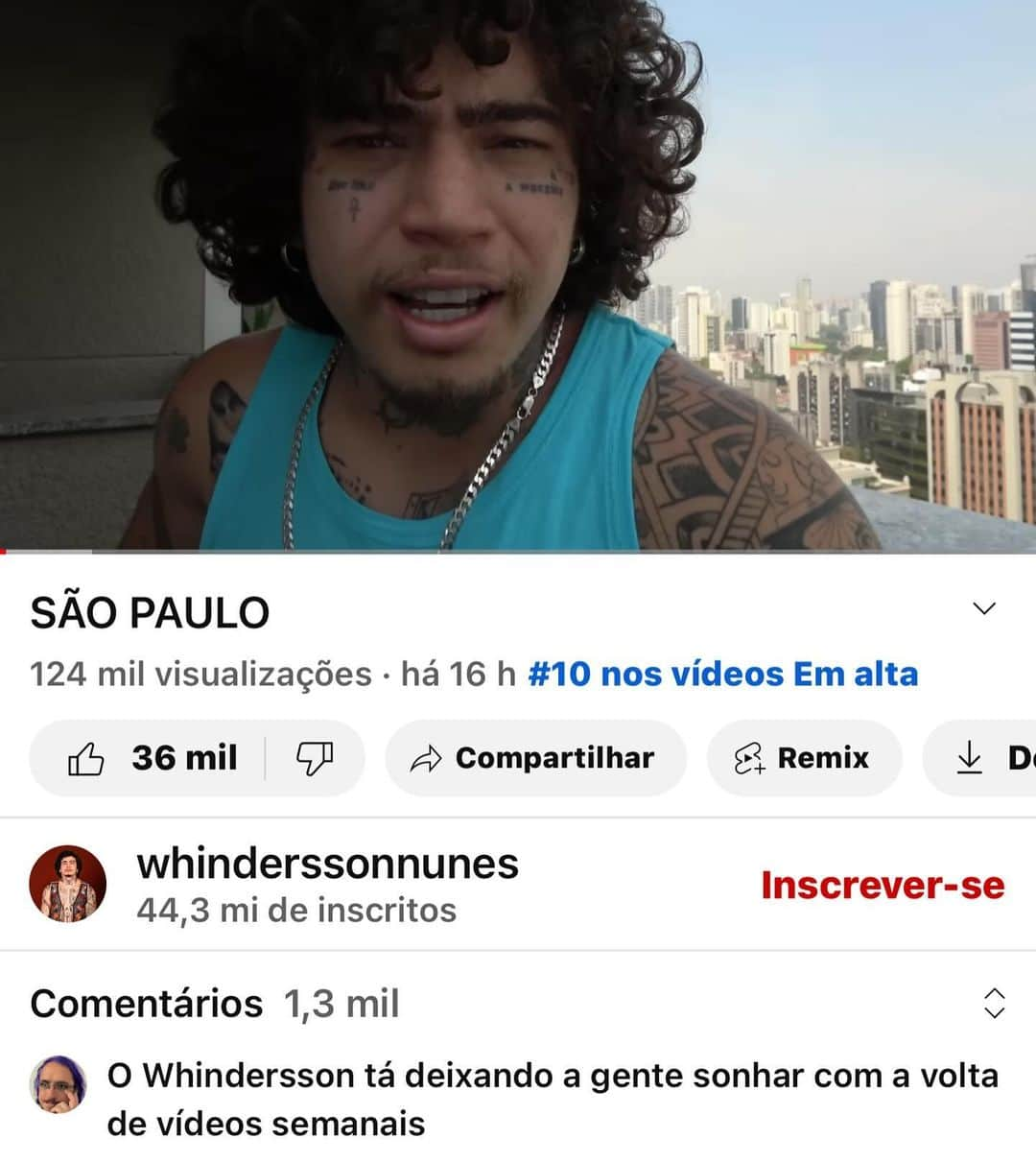 Whindersson Nunesのインスタグラム：「VÍDEO NOOOVOOO família, espero que vcs gostem pprt tropa, pessoal que deixar uma CURTIDA pra fortalecer o trampo família! 🚨🚨link na bio e nos story 🚨🚨」