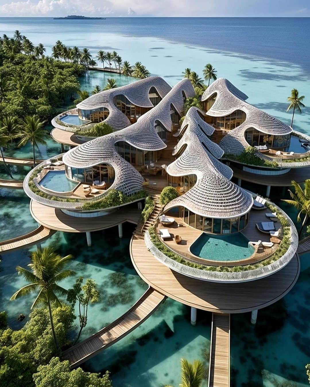 Earth Picsさんのインスタグラム写真 - (Earth PicsInstagram)「10 ai augmented designs for Maldives hotels by @khaled_sadeden_design」10月1日 1時46分 - earthpix