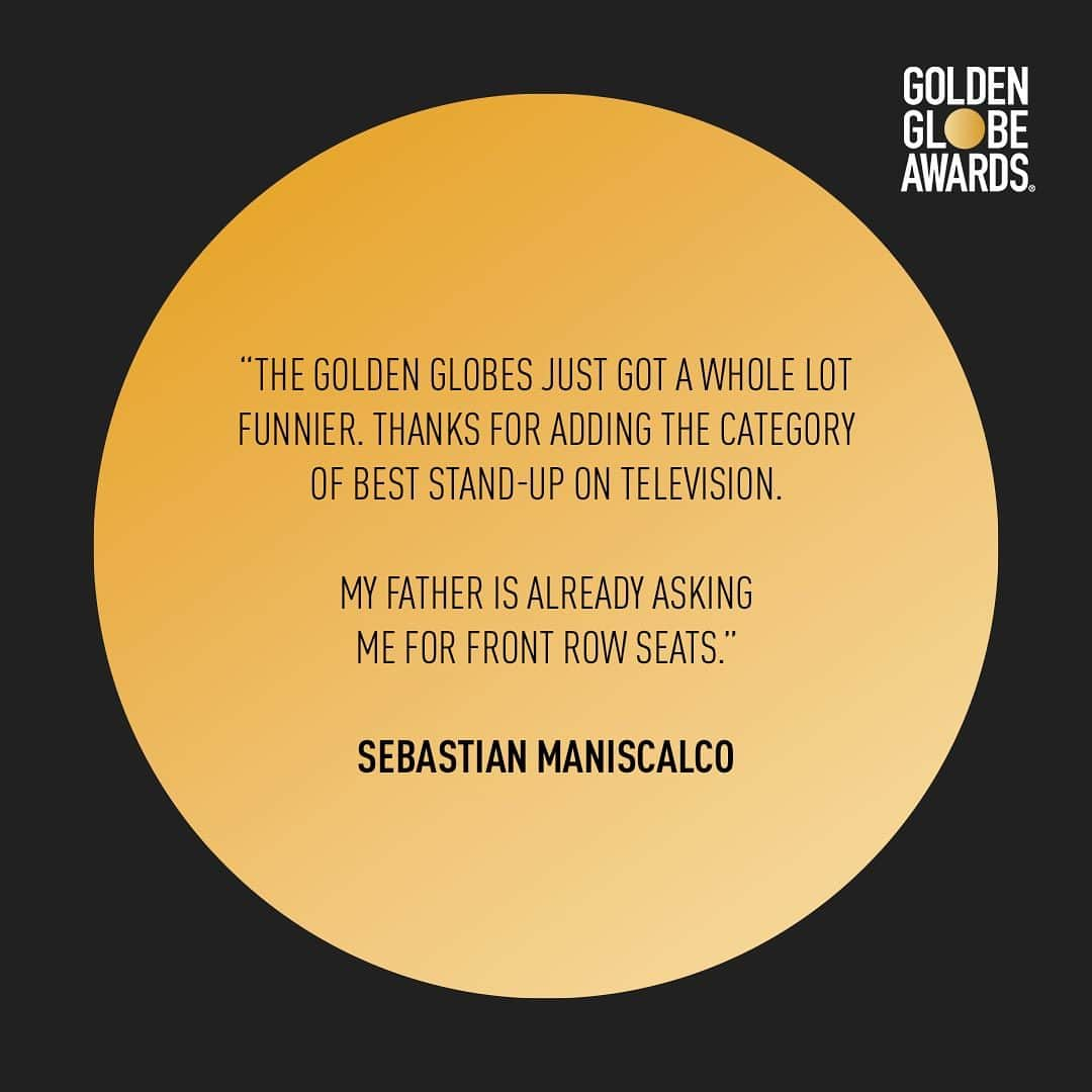 ゴールデングローブ賞のインスタグラム：「Laugh along with these comedians as they celebrate the new #GoldenGlobes category for Best Stand-Up Comedian on Television!」