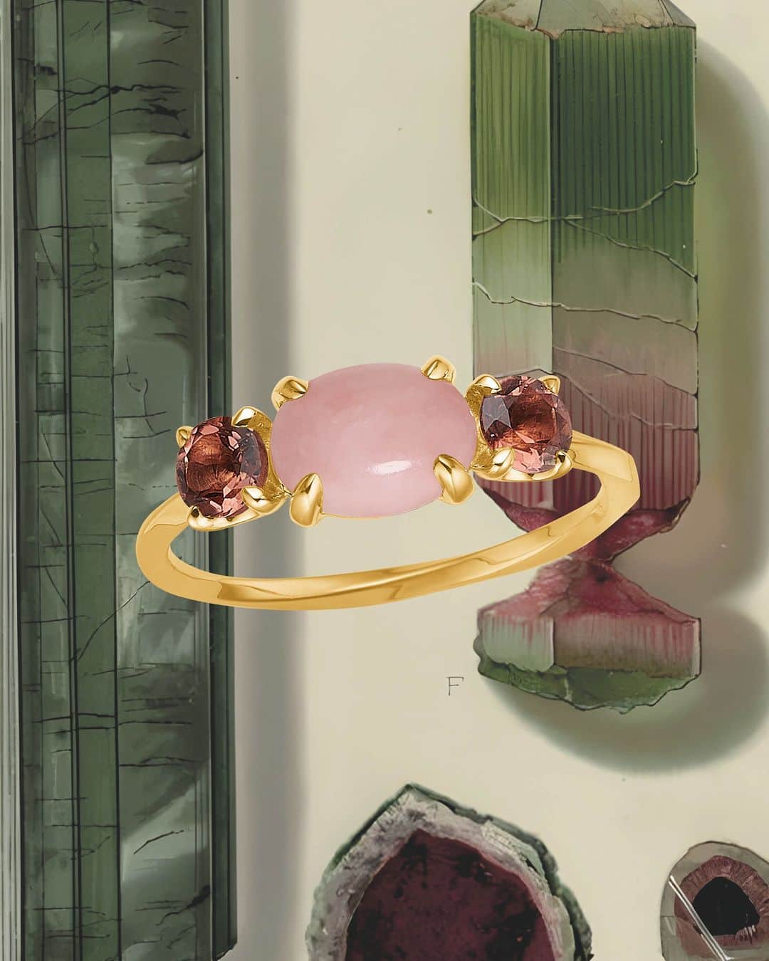 カレ ジュエリーのインスタグラム：「Octobers birthstones 💎 Opal & Tourmaline  Opal is the gemstone for creativity, freedom, self-expression, and love, while Tourmaline is the gemstone for tolerance and compassion, bringing understanding for yourself and for others.   Find your birthstone via link in bio.」