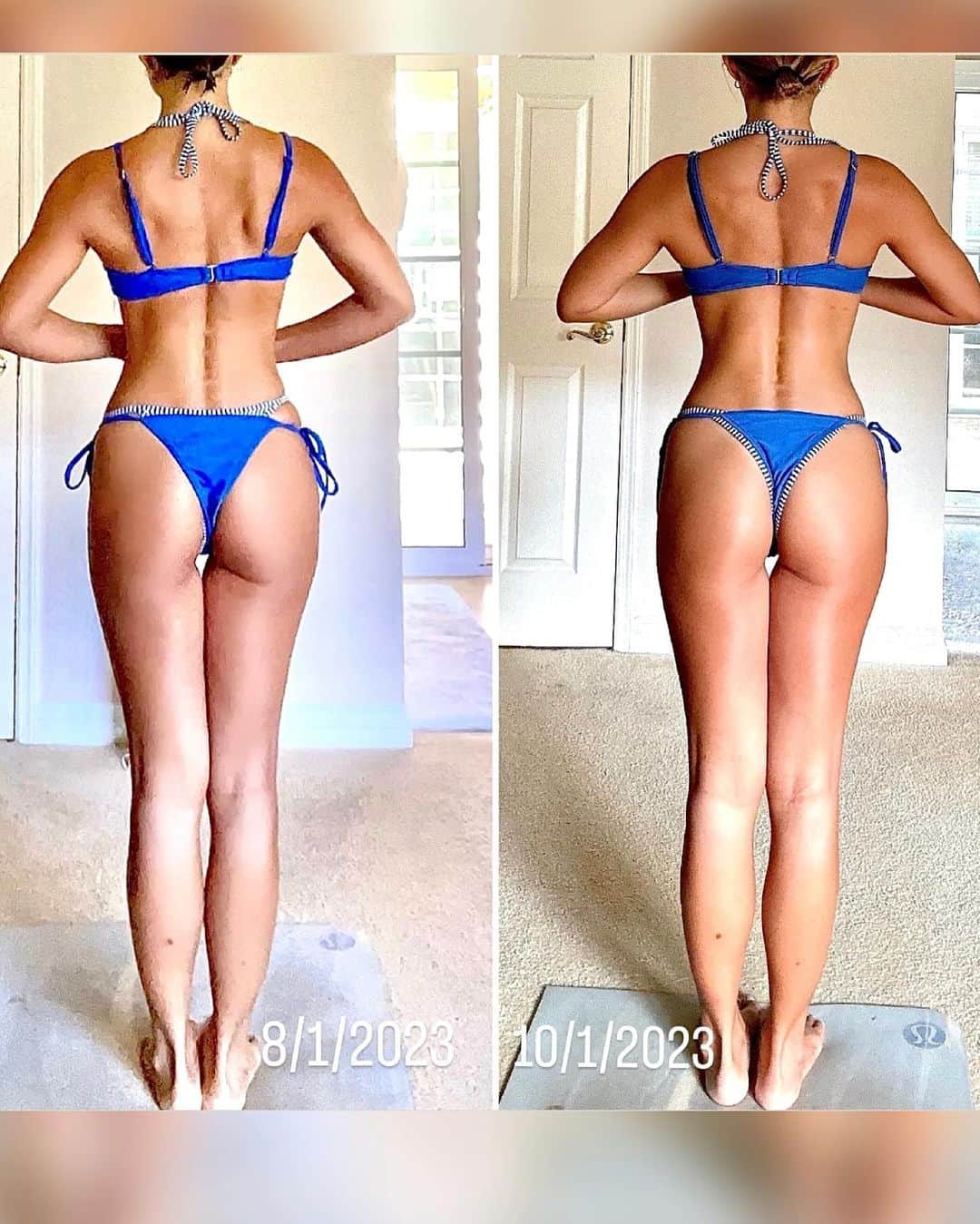 YukoKtymyのインスタグラム：「【Monthly body make report 10.01.2023】  Thank you my trainer, @heaven.leefit, @hustlegrind247  at @junglefitnessoc for your amazing sessions and professional advice！  8月からパーソナルジムに通い始めて2ヶ月経過。  9月は育筋のために1日の総摂取カロリーも、 1800kcalまであげました。  オーバーオールの変化では、 ヒップが目まぐるしく成長しました。  大臀筋に高さが出てきたことで、ヒップが中央に引き締まりました。(Pic3&5)  先月と比較して高さが出たのは、 ひとえにハムストリングエクササイズの効果です✨(Pic4)  アウトラインは、左右差のバランスの違いが埋まり、 均整とメリハリ感がでてきました。(Pic1&2)  全体として、立体感のある砂時計ボディに近づいている感じです。  パーソナルは残り2ヶ月、折り返しです！  個人的には、ヒップアップを継続しつつ、 肩のアウトラインを強化したいです！  いつもコメント、DMありがとうございます😊✨  10月もよろしくお願いします🙏  #美ボディメイク  #ボディメイク  #ボディメイク女子  #フィットネス  #美尻 #腹筋女子  #筋トレ女子  #美脚女子  #肩トレ  #ハムストリング  #砂時計ボディ  #女性らしい身体作り  #筋トレダイエット #ヒップアップトレーニング  #40代筋トレ  #40代ダイエット  #40代筋トレ女子  #40代からのボディメイク  #アラフォーダイエット  #アラフォーボディメイク  #アラフィフボディメイク  #トレーニング女子  #大臀筋  #肩トレ女子  #フィットネス女子  #bodymake  #自分らしく綺麗になる  #エイジレス  #自分磨き  #yuko_personalrecord」