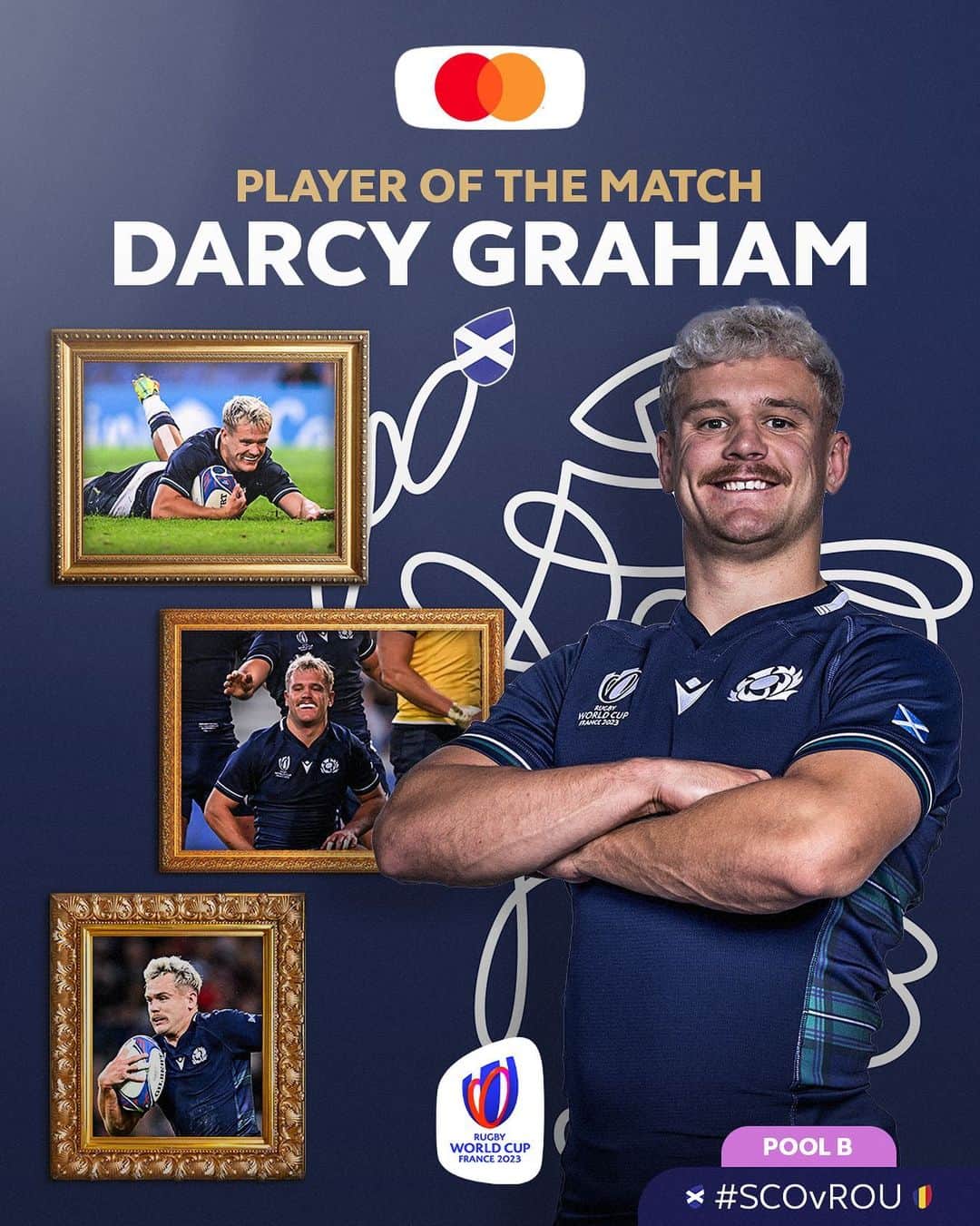 ラグビーリーグ・ワールドカップさんのインスタグラム写真 - (ラグビーリーグ・ワールドカップInstagram)「A four try haul for Scotland’s wing wonder 🙌  Congratulations to @scotlandteam’s Darcy Graham on being named @Mastercard #POTM  #RWC2023 | #SCOvROU | #Priceless」10月1日 6時16分 - rugbyworldcup