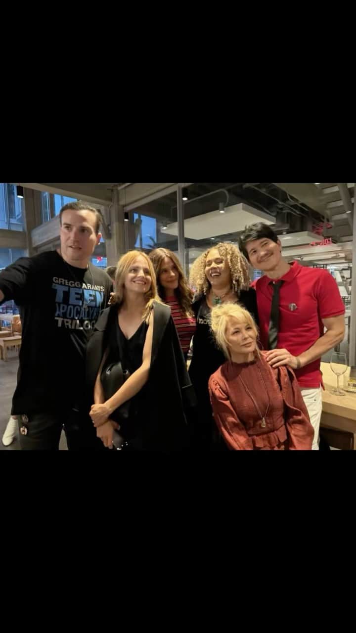 ミーナ・スヴァーリのインスタグラム：「What a treasured moment.  To, for the first time, enter the @academyfilmtvmuseum to watch the first film I ever worked on: #NowhereFilm by the magnificent #GreggAraki and celebrate with our remarkable cast ✨🙌🏼🖤🙌🏼  What an absolutely blessing and a true honor to be a part of. ✨  #GreggArakiFilms  #NathanBexton」