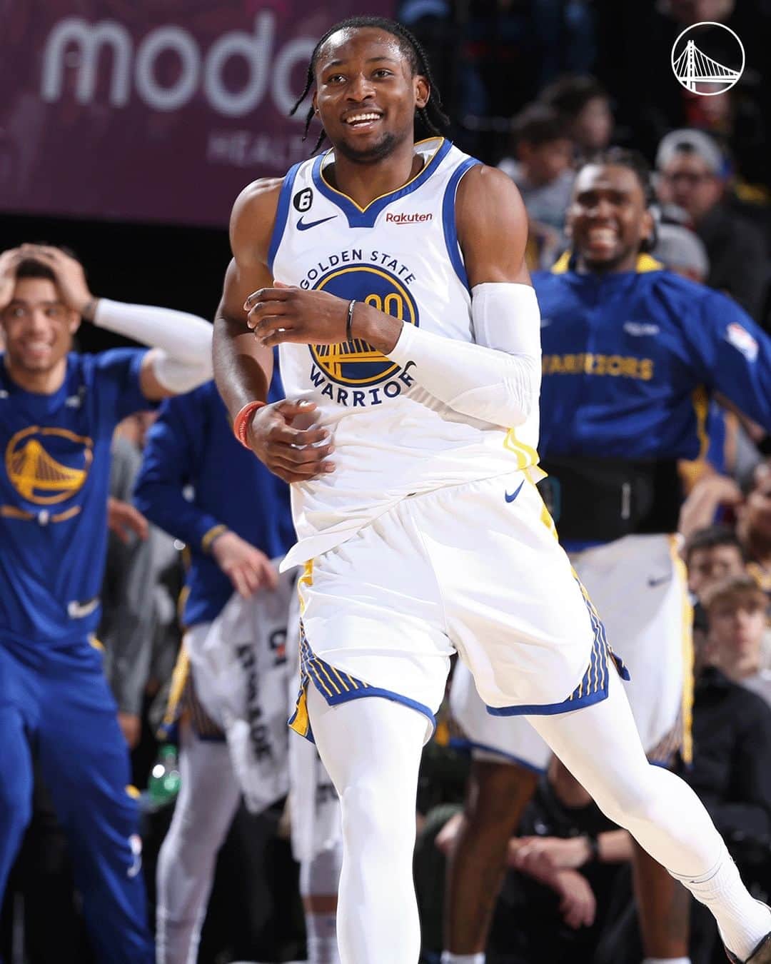 ゴールデンステート・ウォリアーズのインスタグラム：「"I'm excited about JK. He's had a really good summer. He's in his third year and getting better and working hard, and he's right on track to get to where he needs to go, so I'm excited." - Steve Kerr」