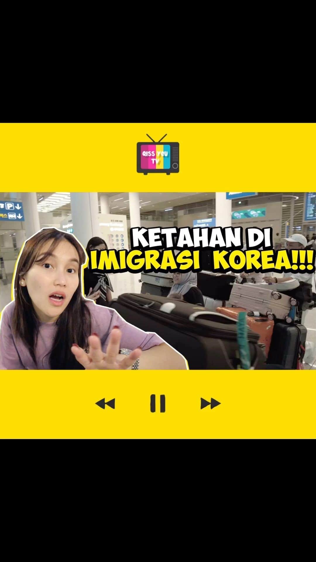 アユ・ティンティンのインスタグラム：「Qissyou TV goes to Korea lagi 🫶  Finally setelah beberapa waktu lalu sempet jalan-jalan ke Korea, hari ini tim Qissyou TV bakalan liburan ke Korea lagiii 🫶 Walaupun Sempet ada drama di Imigrasi dan tim Qissyou TV hampir aja batal ke Korea 🥹  Tapi drama gak berlangsung lama, keceriaan segera dimulaaaiii yeaaay 😍  Yuk simak vlog terbaru Qissyou TV jalan-jalan ke Korea, hanya di channel youtube Qissyou TV 😘」