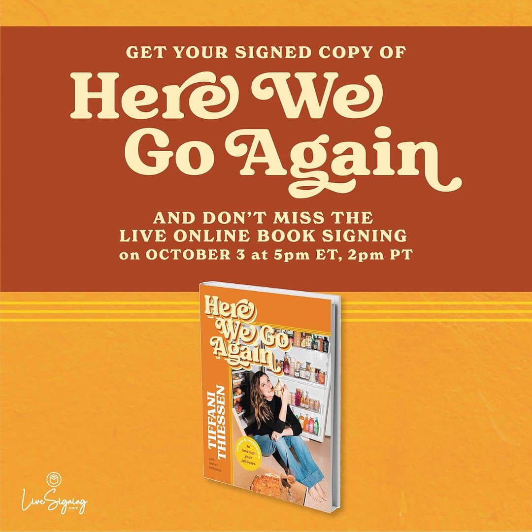 ティファニー・ティーセンのインスタグラム：「For those who couldn’t attend my book signings this week, I’m doing a special live ✨virtual✨ book signing next week! I’ll be on live stream, answering your questions and autographing your books. RSVP at the link in my bio. Cannot wait to be able to connect with even more of you ❤️ Thanks for loving Here We Go Again!」