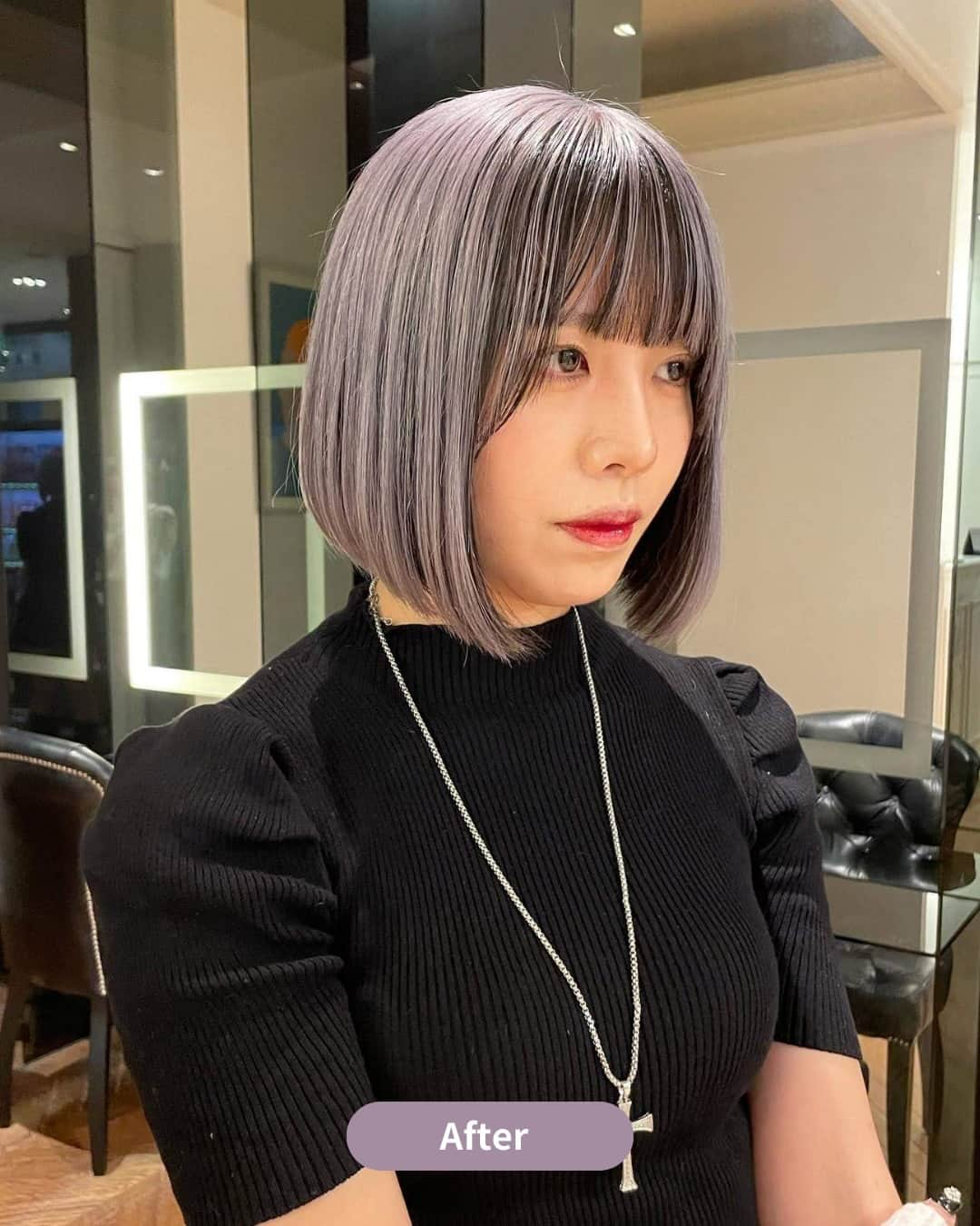 Wella Professionals Japanさんのインスタグラム写真 - (Wella Professionals JapanInstagram)「クリア剤使いこなしていますか？  ハイトーンカラー大人気の今ではクリア剤の使いこなしが仕上がりを左右する😲 といっても過言ではないですね。  髪へのダメージを軽減するためにも、色味を薄めて絶妙なペールトーンに仕上げるためにも、クリア剤を使いこなしましょう👍   ブリーチをおかずにブリーチを食べます🍚とプロフィールに書いてしまうほど、ブリーチ＆ハイトーンカラーが大好きな WELLA Passionsitas PLAY大名店（SARA）のイトセ ユーヘイさん（@itose_sara)がクリアをベースに2色のコレストンを使用して逆インナーカラースタイルをポストしてくださいましたので、ご紹介します😘   ★☆★☆★☆★☆★☆★☆★☆★☆★☆★☆★☆  Pale gray⛓  逆インナーカラーかわいいです！ インナーをブリーチしてなかったら、色落ちしてもデザインはそのままなのでずっと楽しめます🍀  《recipe🎨》 CLEAR + 6/81 + 10/96 = 1 + 15% + 5%（2剤 : 3%)  ★☆★☆★☆★☆★☆★☆★☆★☆★☆★☆★☆  【投稿大募集中】 WELLAの薬剤を使用して作った投稿をお待ちしています。 投稿内に@wellapro_japanのメンションと使用された薬剤とレシピをご記入ください。 素敵な投稿をしていただいた方にはこちらからご連絡をさせていただき、公式アカウントにてご紹介させていただきます 🙌 たくさんの投稿お待ちしています。 （薬剤をアレンジされる場合は同一ブランドのみでお願いいたします）  #ウエラ #コレストン #81プラチナレジェンド  #96ヴェールバイオレット  #逆インナーカラー #インナーカラー #ブリーチ  #ブリーチオンカラー #ハイトーンカラー  #ヘアカラー #ヘアスタイル #カラー #サロンカラー #デザインカラー #美容師 #美容室 #美容院 #ヘアサロン　 #髪色変えたい #ヘアカラー好きとつながりたい #イメージチェンジ #イメチェン #hair #haircolor #hairstyle」10月1日 11時00分 - wellapro_japan