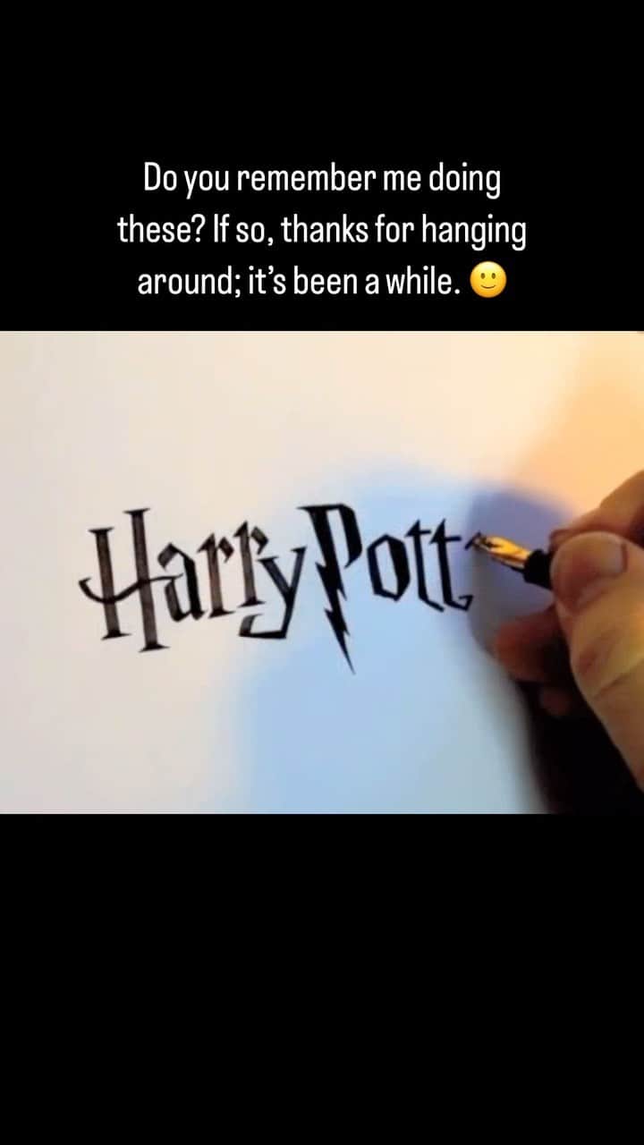 Seb Lesterのインスタグラム：「Just echoing the sentiments of my previous post, bless you if you were following me back then. 🙂 I’m using a Pilot Parallel Pen in most of these, also a Manuscript Italic Fountain Pen for the Harry Potter one, and a big Coptic marker for Adidas. I’d really classify these as playful and fun exercises, calligraphy and lettering can be very relaxing when it’s recreational and there’s no deadline. #calligraphy #lettering #seblester #logos」
