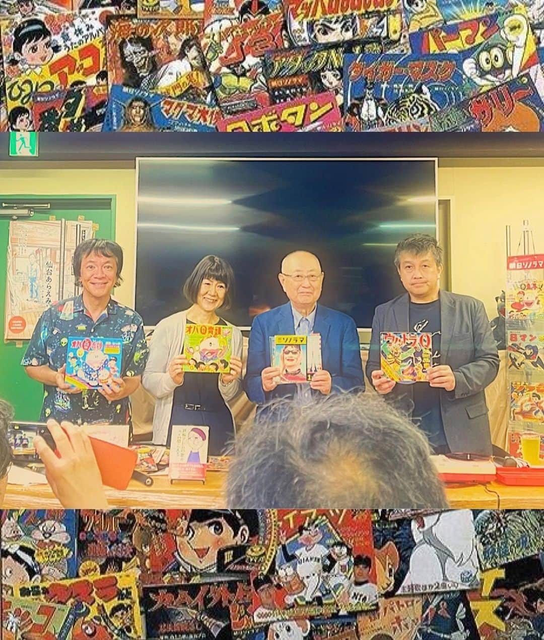 河崎実さんのインスタグラム写真 - (河崎実Instagram)「『昭和レコードとソノシートの世界～水落隆行コレクション』 来てくださった皆さんありがとうございました。橋本さんの貴重なお話に興奮しっぱなしでした。  #鈴木啓之 #河崎実 #橋本一郎」10月1日 22時06分 - kawasakiminoru