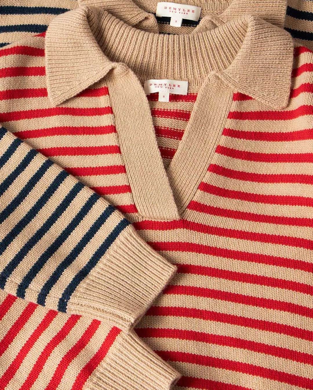 デミリーさんのインスタグラム写真 - (デミリーInstagram)「The perfect casual stripe for anytime—meet Lucian, a classic + relaxed buttonless polo in merino wool.」10月1日 23時04分 - demyleeny
