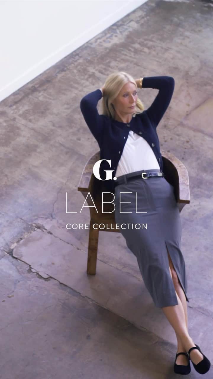 グウィネス・パルトローのインスタグラム：「Ease into fall with our latest G. Label by goop drop. This new Core Collection features plush Italian cashmere, buttery-soft leather, and fine virgin wool, all rendered in a pared-back palette for endless outfit combinations. Link in bio to shop.​」
