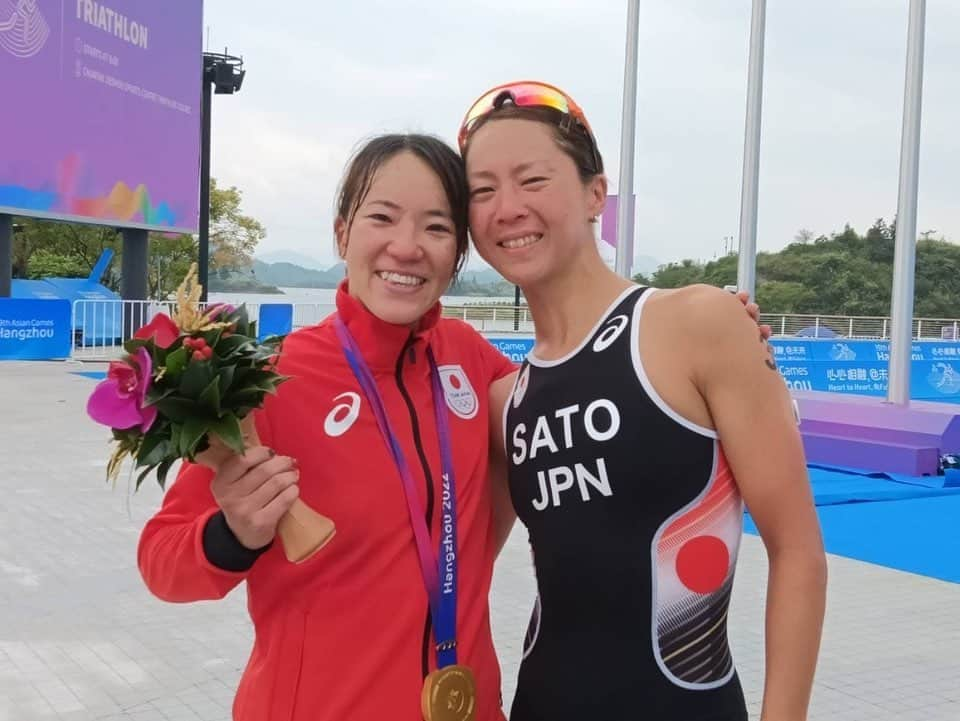 高橋侑子のインスタグラム：「🥹❤️‍🔥 @ag2022official #Triathlon #杭州アジア大会 #トライアスロン #チームジャパン」