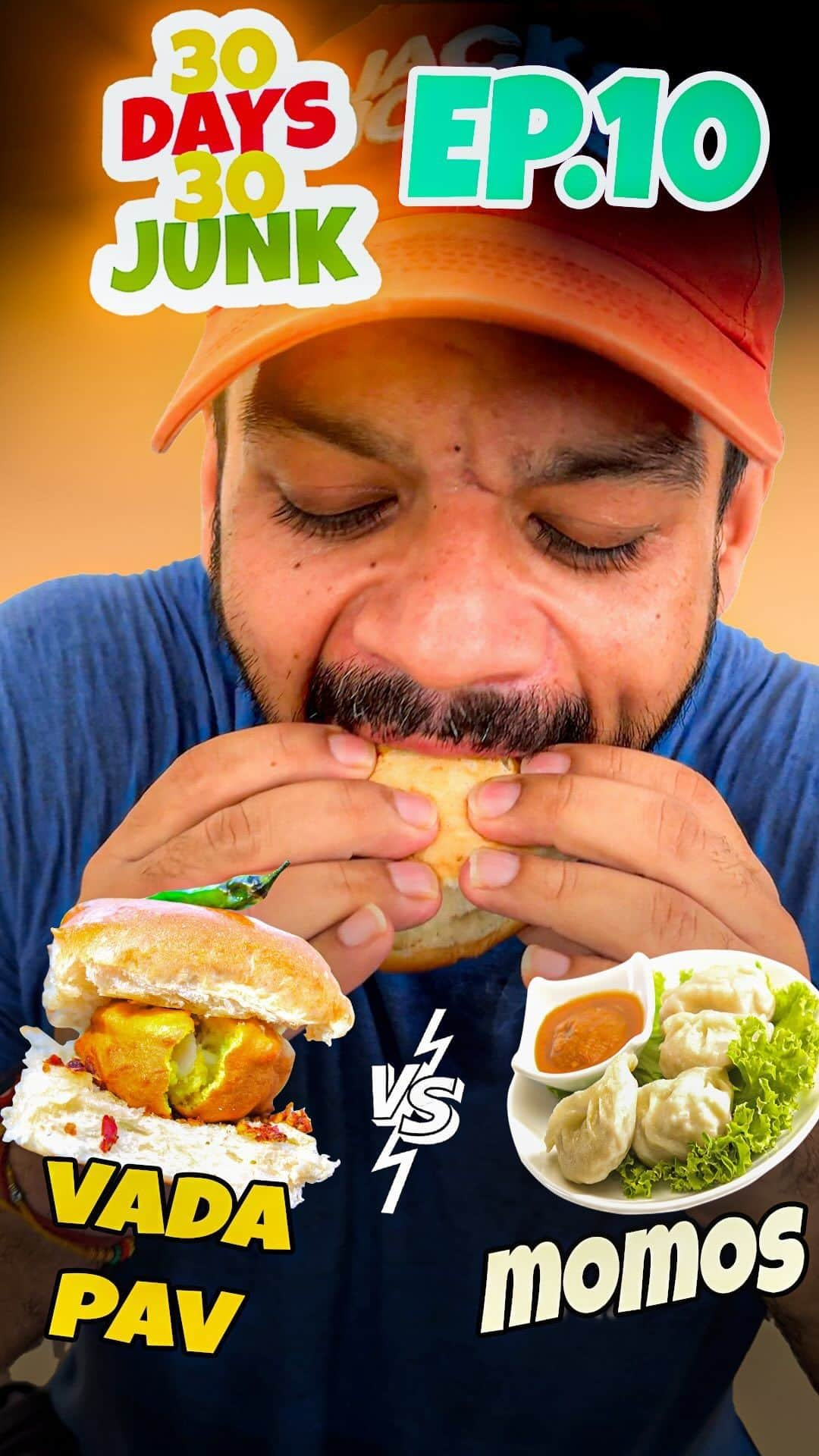 Gaurav Tanejaのインスタグラム：「Vada pav v momo #30Day30Junk」