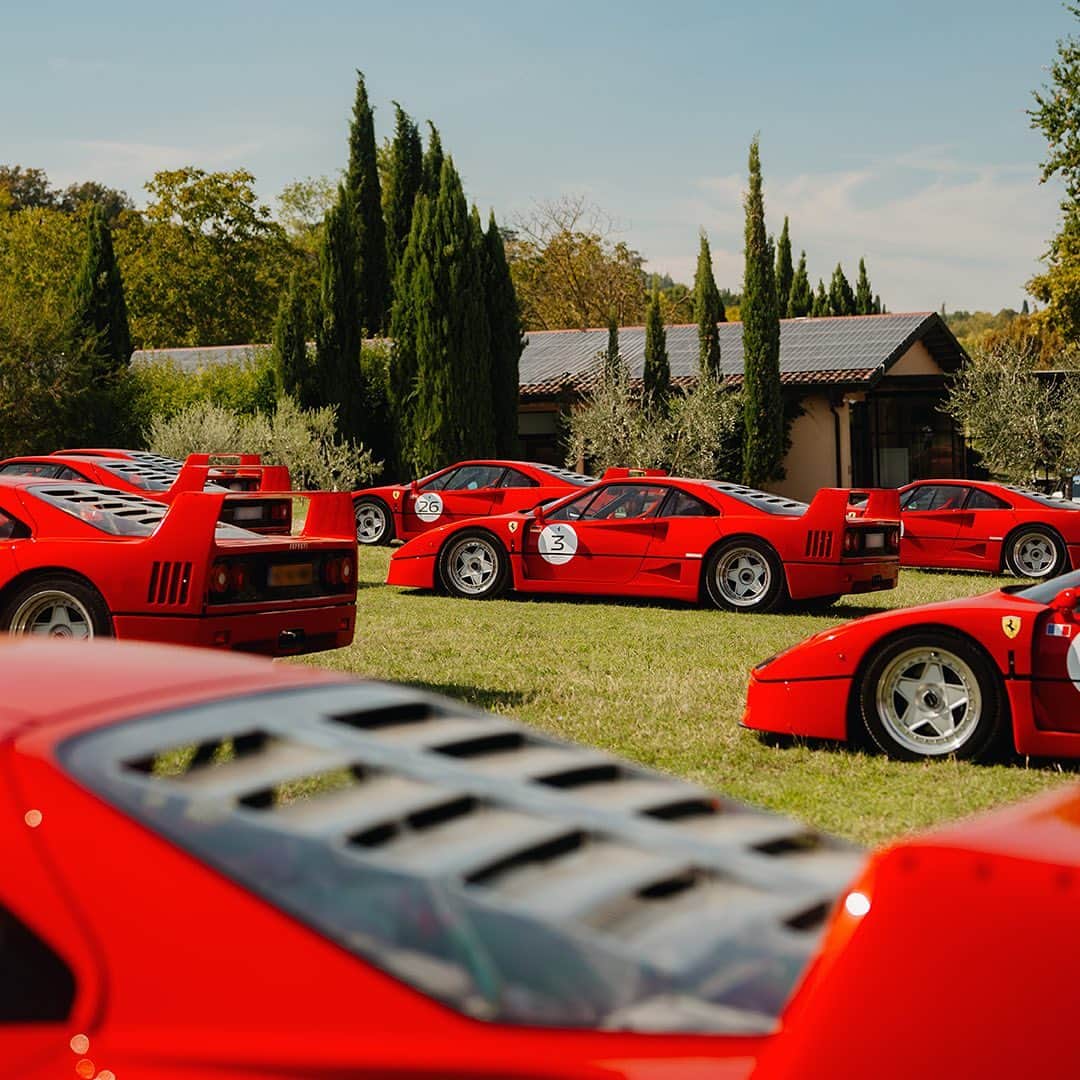 フェラーリさんのインスタグラム写真 - (フェラーリInstagram)「After passing through the Ferrari factory in #Maranello, the tour has come to an end, with a fleet of #FerrariF40 gracing the #Modena town and the Fiorano track.   Throughout the Ferrari F40 Legacy Tour, participants embarked on a captivating journey that was more than an event. It has been a chance for them to enjoy their cars as it was meant to be driven, on some of Italy’s most beautiful roads.   #Ferrari #MuseiFerrari #DrivingFerrari」10月1日 23時49分 - ferrari