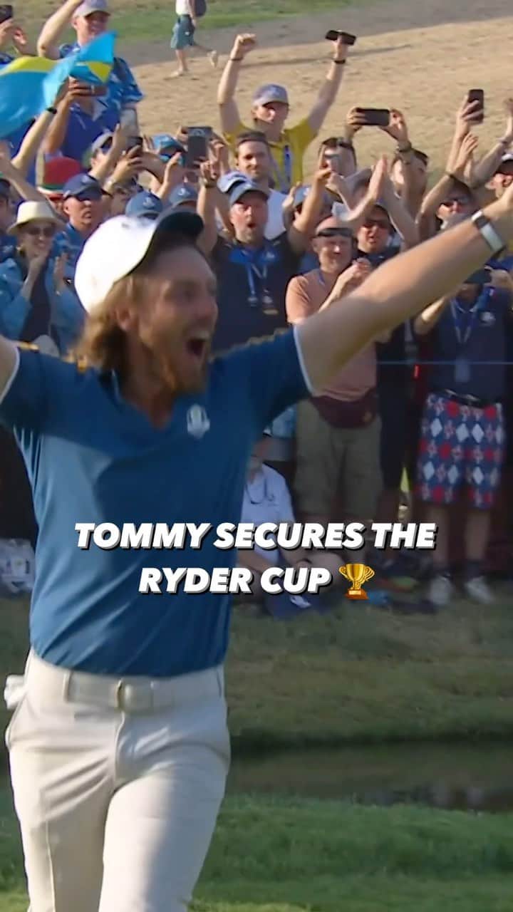 トミー・フリートウッドのインスタグラム：「Get in there Tommy lad! 💪🏆 #TeamEurope | #RyderCup」