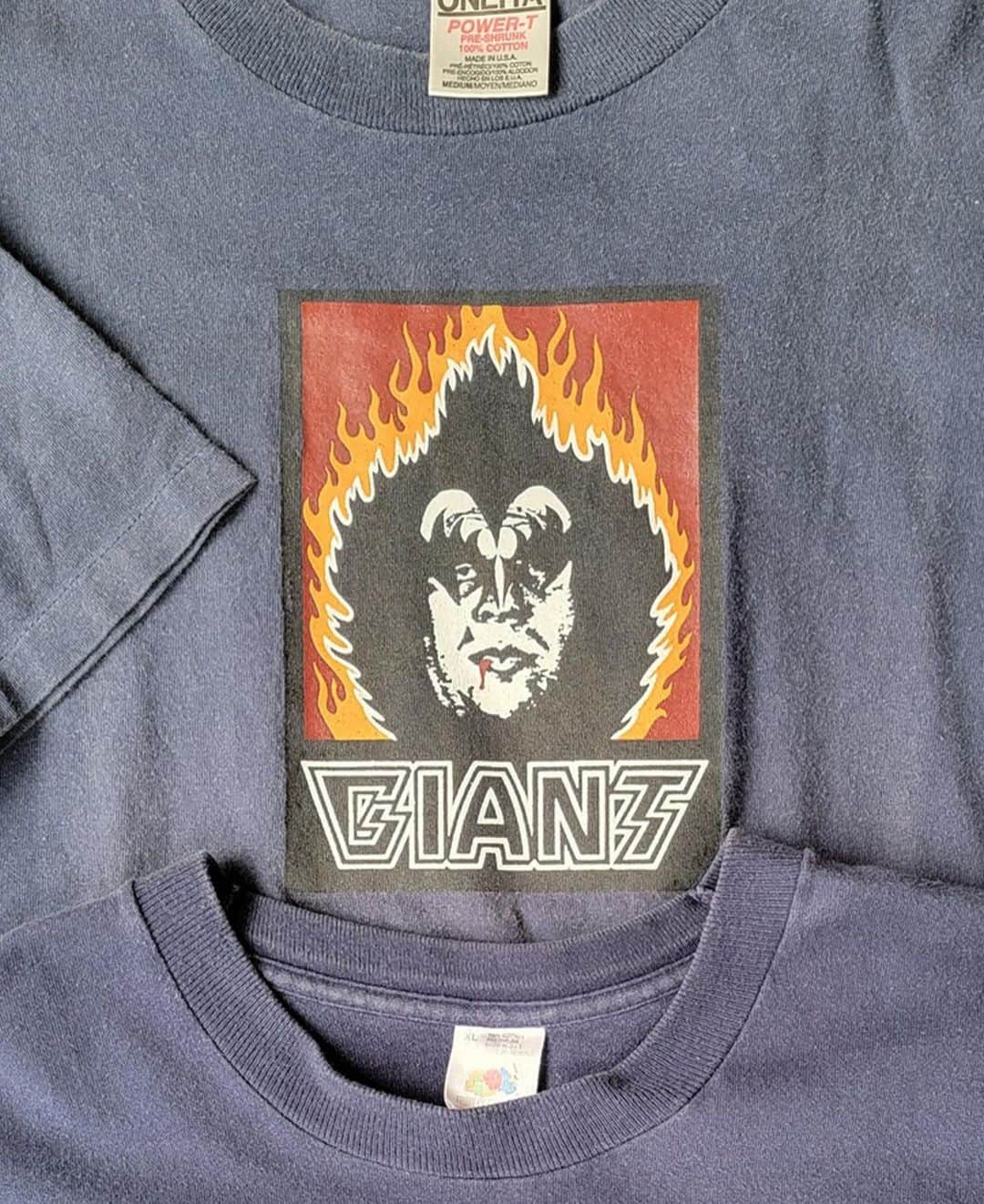 Shepard Faireyのインスタグラム：「Here are some nostalgic tee graphics from the ‘90s that I designed while I was in art school at RISD and shortly after while I was running my screen printing studio Alternate Graphics. These all range from 1990 to 1995 and were printed by me in small quantities because I was very poor. I’m stunned that some of them still exist… a big shoutout to @joevernacchio for collecting and sharing your original Giant tee collection!⁠ –S」