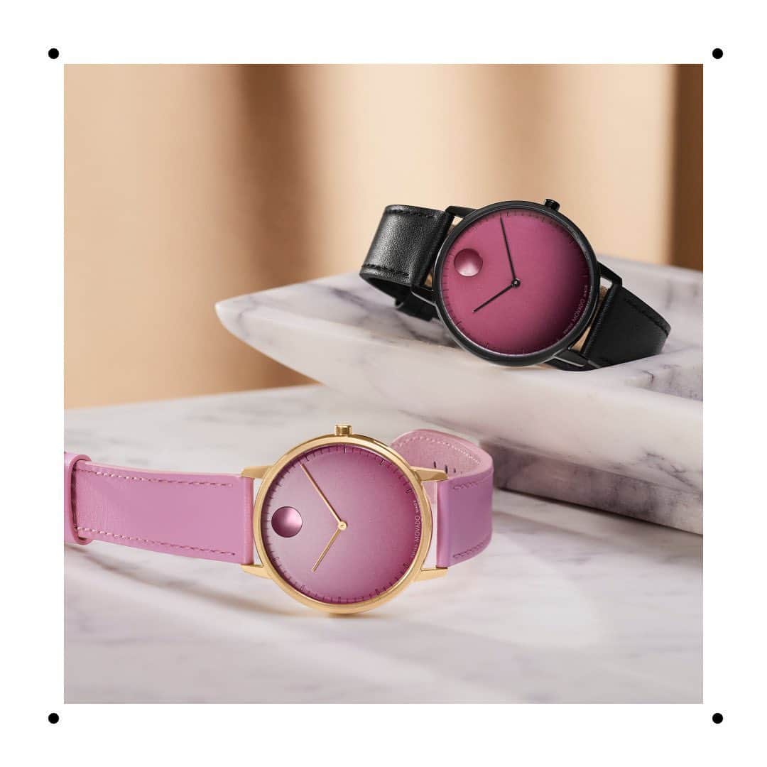 モバードのインスタグラム：「October is Breast Cancer Awareness month, and we are proud to support the Breast Cancer Research Foundation with a $100 donation for each exclusive BCRF watch sold on Movado.com available October 2nd.」